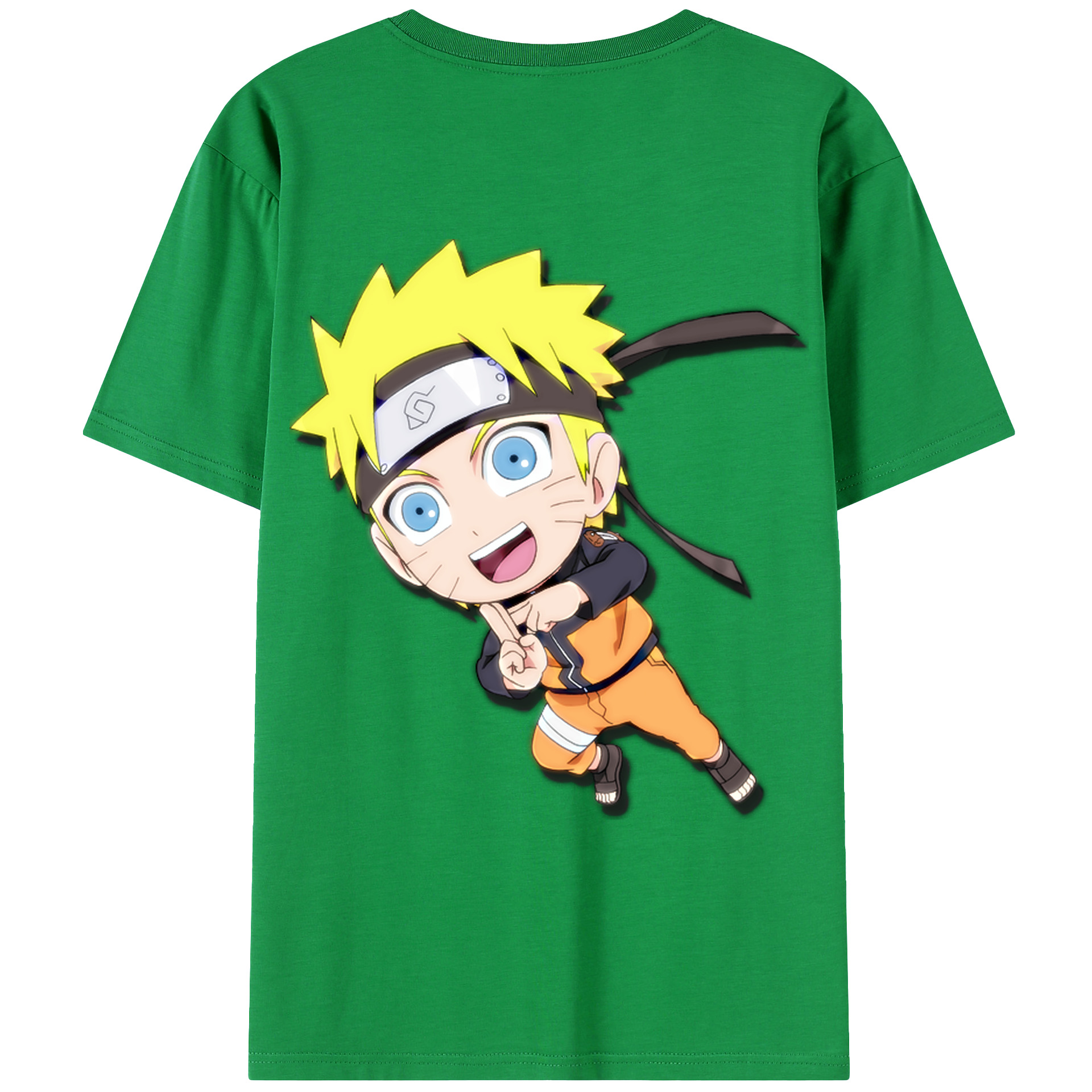 （画像用） NARUTO -ナルト- うずまき ナルト Uzumaki Naruto 綿100％ メンズ半袖Tシャツ（バックプリント） 通気性