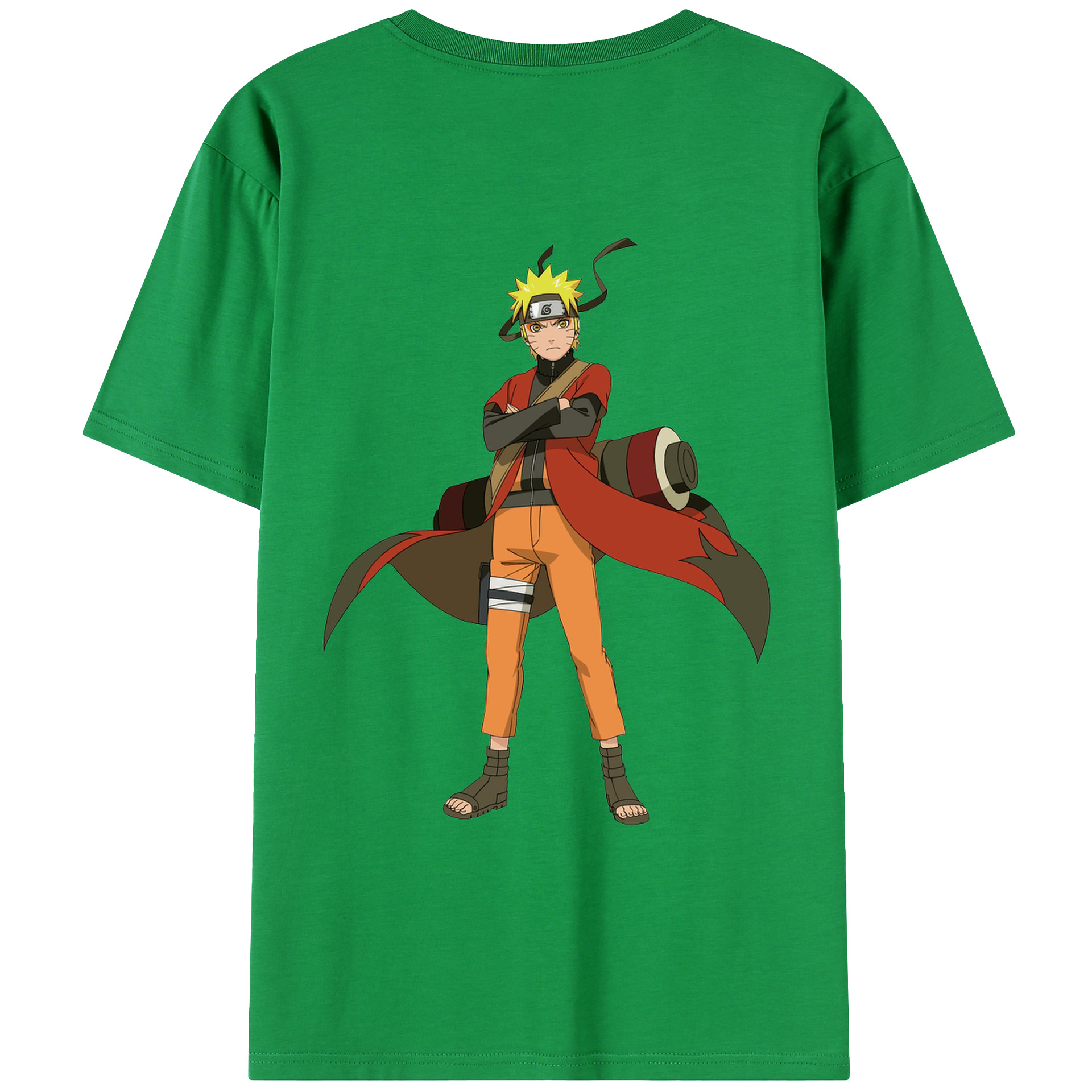 （画像用） NARUTO -ナルト- うずまき ナルト Uzumaki Naruto 綿100％ メンズ半袖Tシャツ（バックプリント） 通気性