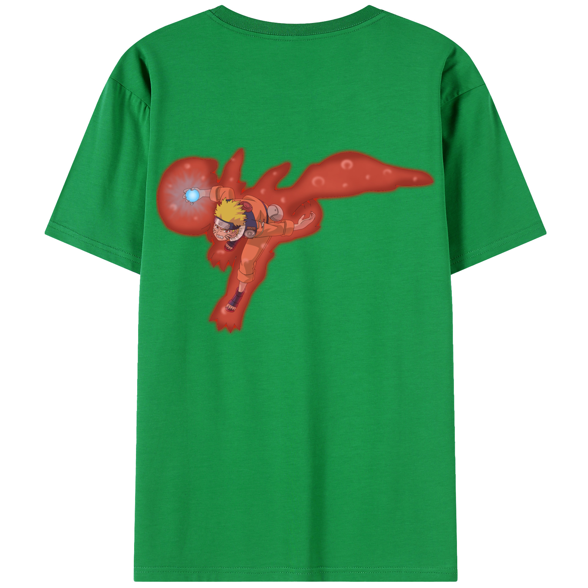 （画像用） NARUTO -ナルト- うずまき ナルト Uzumaki Naruto 綿100％ メンズ半袖Tシャツ（バックプリント） 通気性