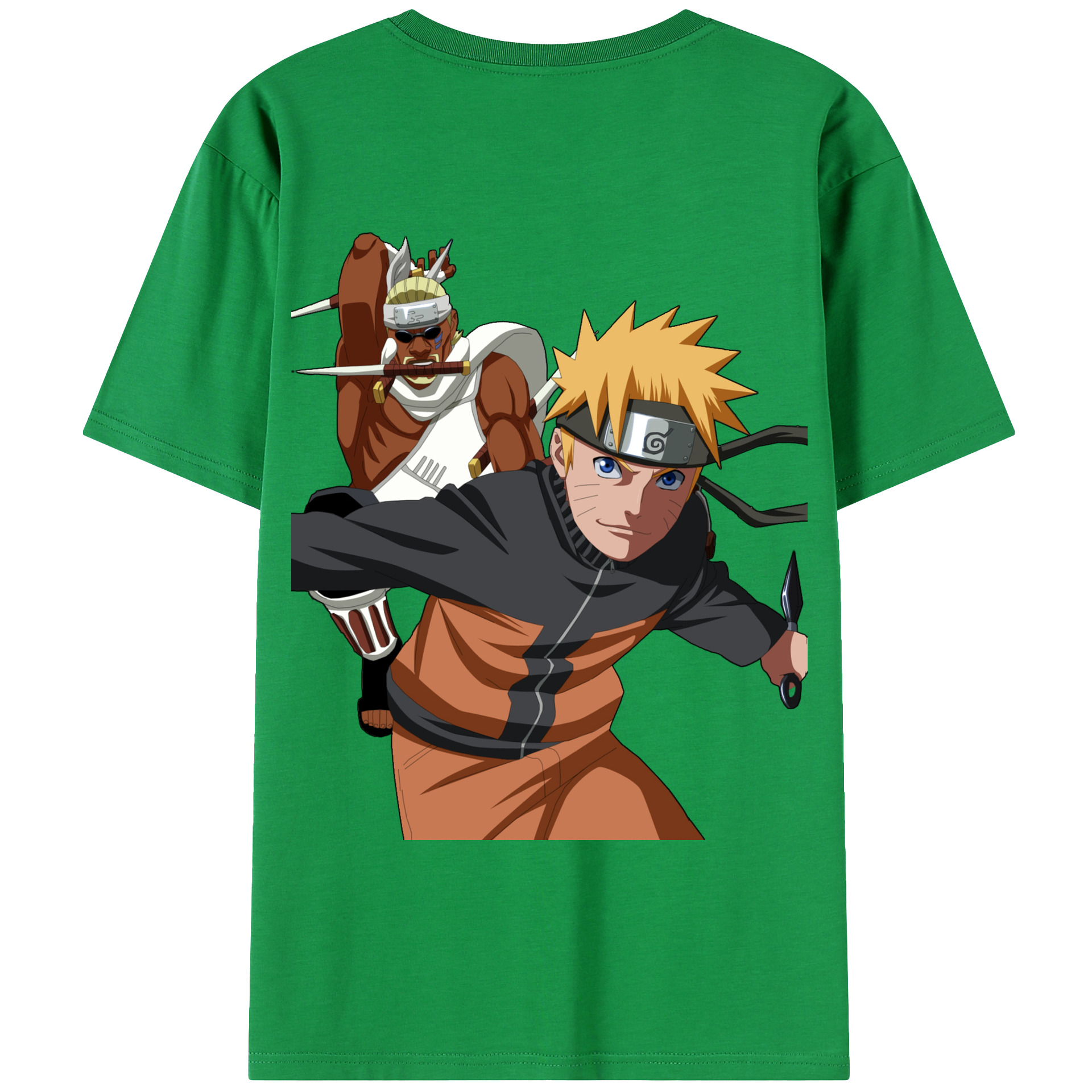 （画像用） NARUTO -ナルト- うずまき ナルト Uzumaki Naruto 綿100％ メンズ半袖Tシャツ（バックプリント） 通気性