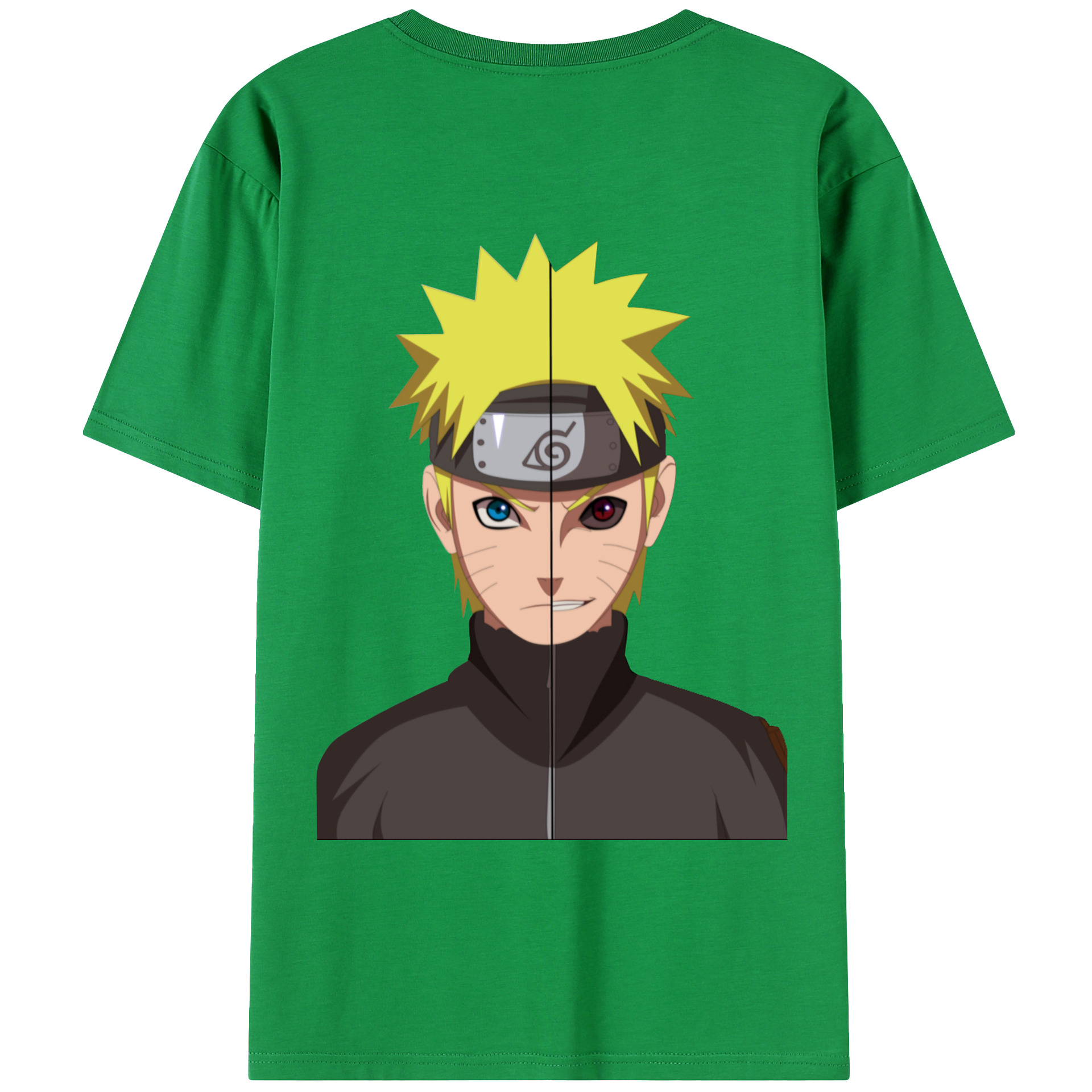 （画像用） NARUTO -ナルト- うずまき ナルト Uzumaki Naruto 綿100％ メンズ半袖Tシャツ（バックプリント） 通気性