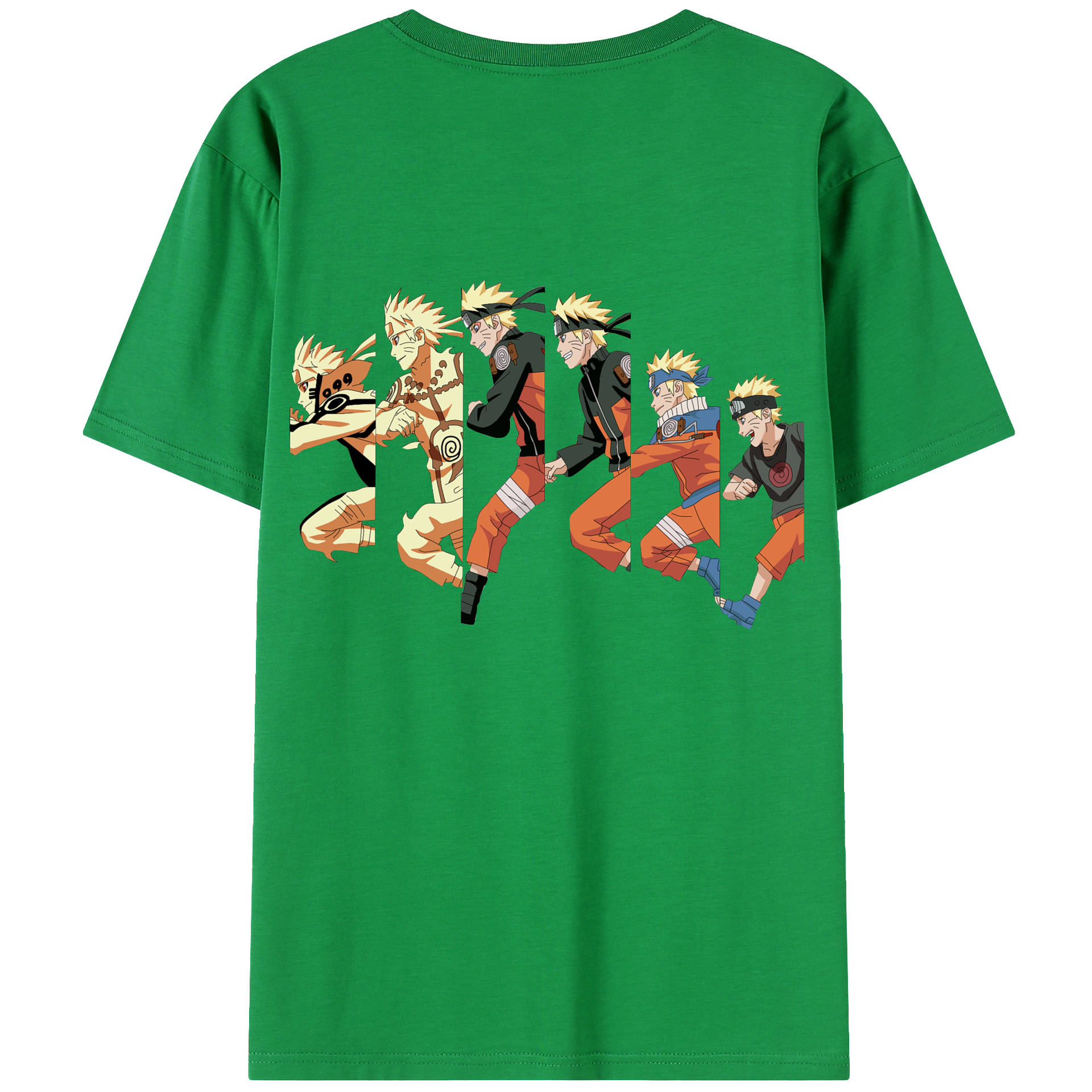 （画像用） NARUTO -ナルト- うずまき ナルト Uzumaki Naruto 綿100％ メンズ半袖Tシャツ（バックプリント） 通気性