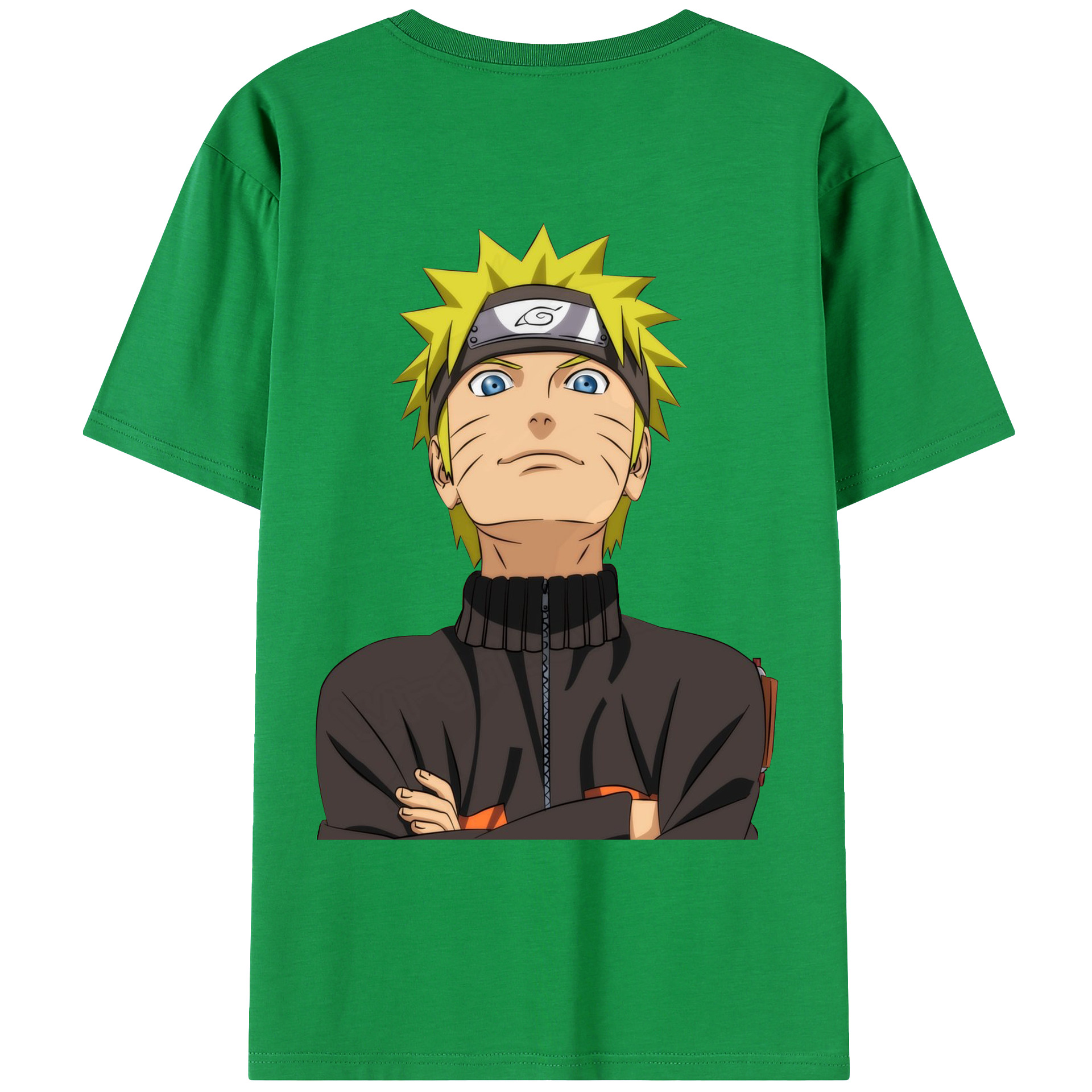（画像用） NARUTO -ナルト- うずまき ナルト Uzumaki Naruto 綿100％ メンズ半袖Tシャツ（バックプリント） 通気性