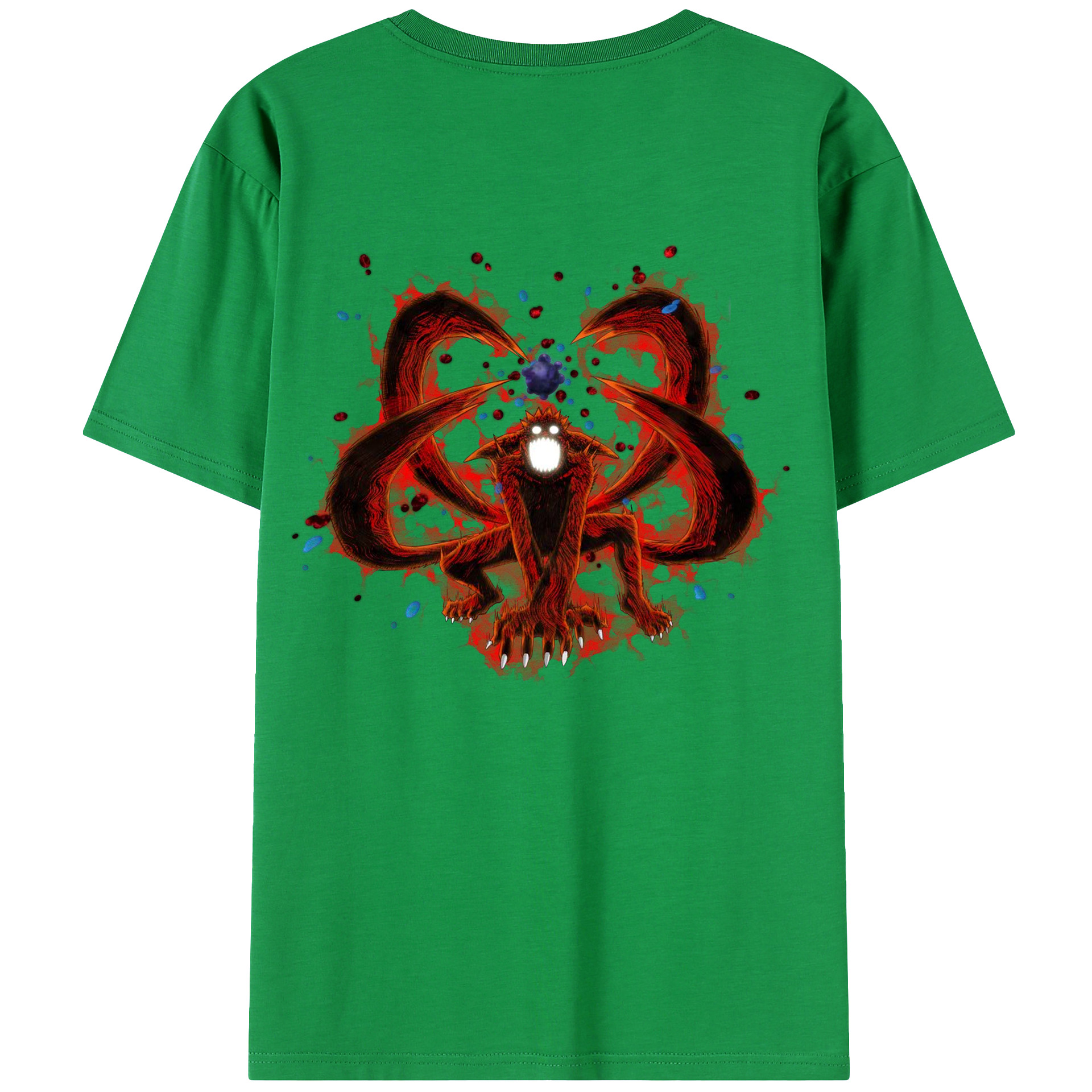 （画像用） NARUTO -ナルト- うずまき ナルト Uzumaki Naruto 綿100％ メンズ半袖Tシャツ（バックプリント） 通気性