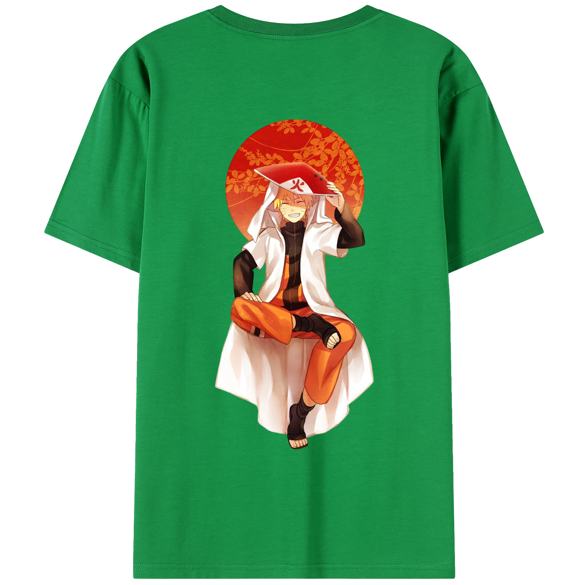 （画像用） NARUTO -ナルト- うずまき ナルト Uzumaki Naruto 綿100％ メンズ半袖Tシャツ（バックプリント） 通気性