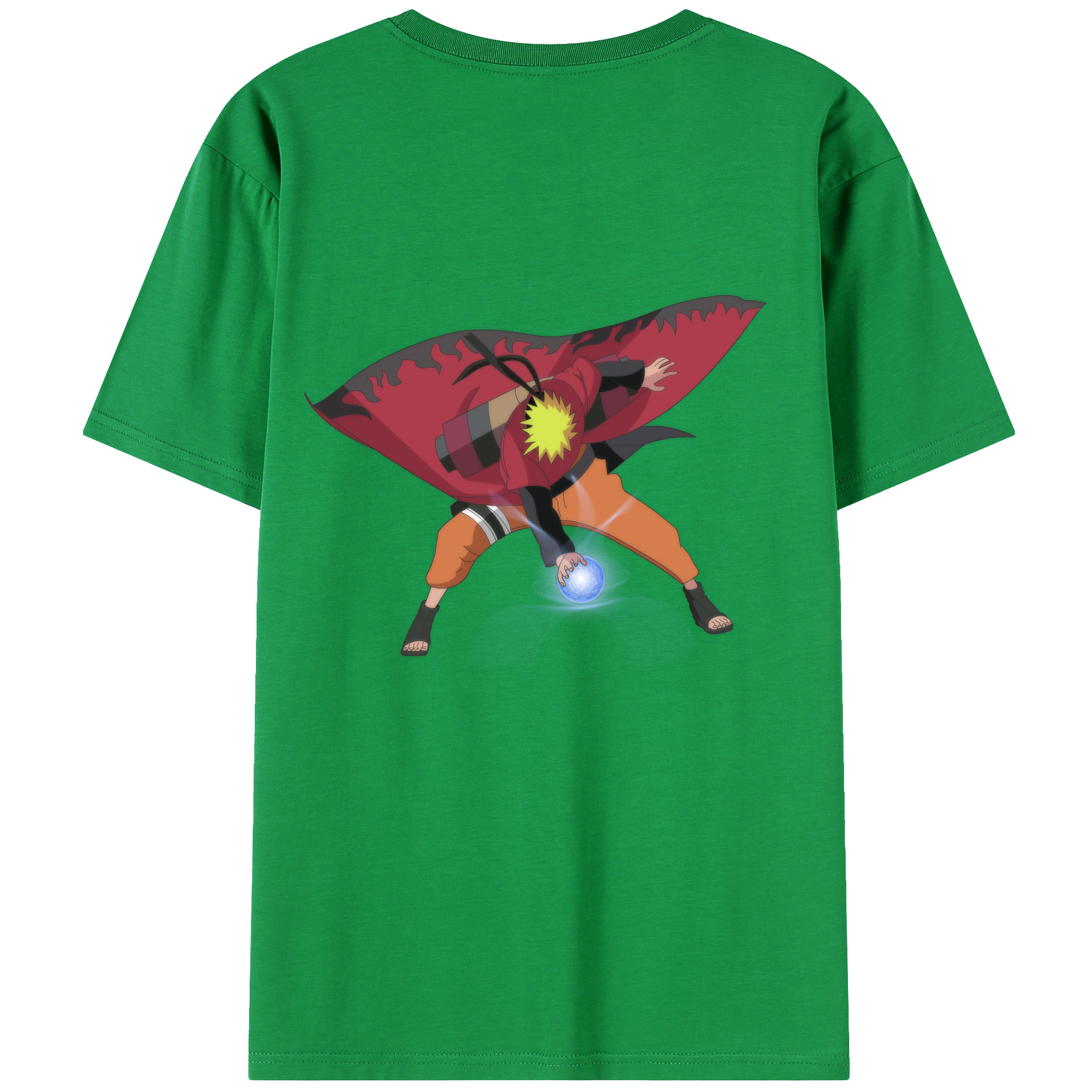 （画像用） NARUTO -ナルト- うずまき ナルト Uzumaki Naruto 綿100％ メンズ半袖Tシャツ（バックプリント） 通気性