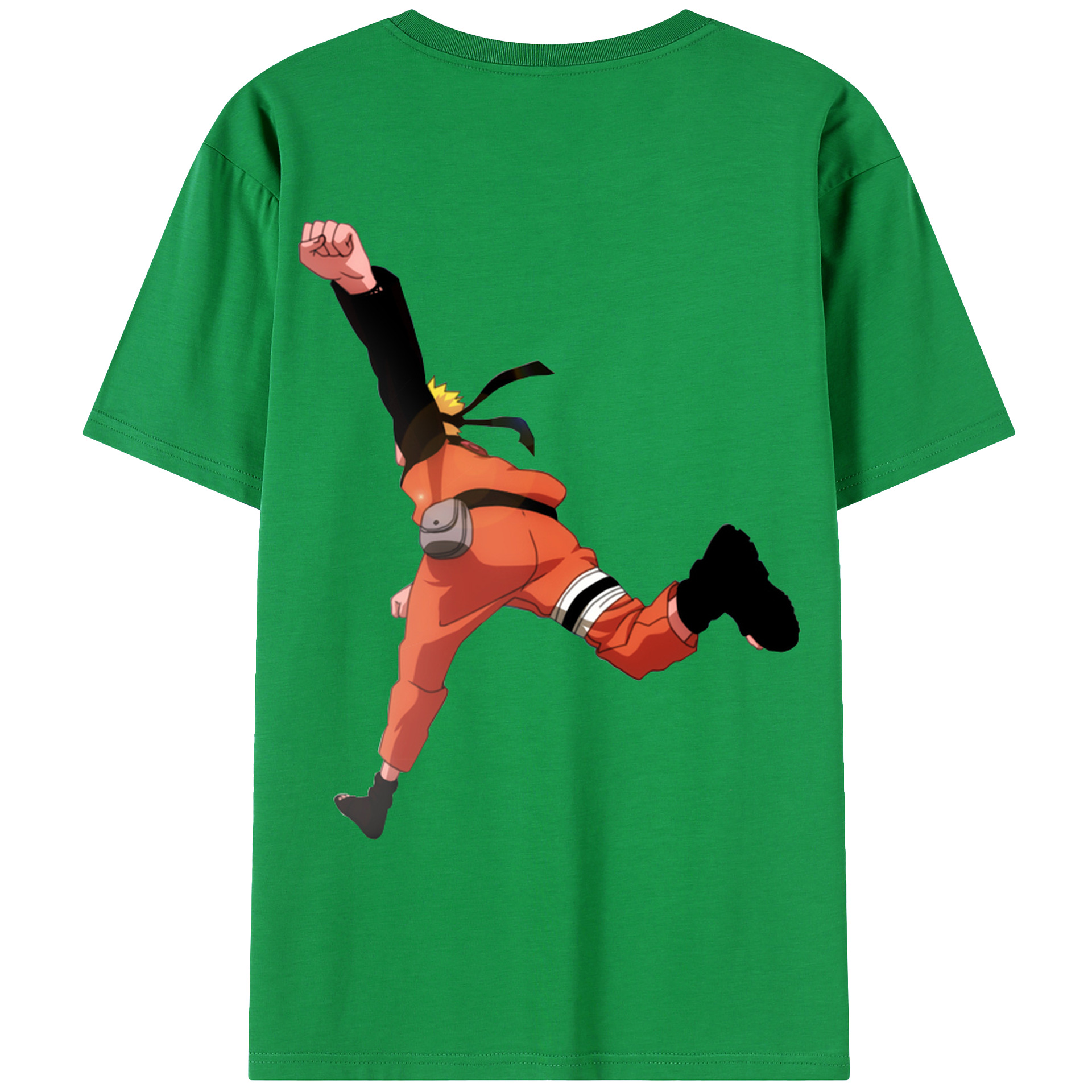 （画像用） NARUTO -ナルト- うずまき ナルト Uzumaki Naruto 綿100％ メンズ半袖Tシャツ（バックプリント） 通気性