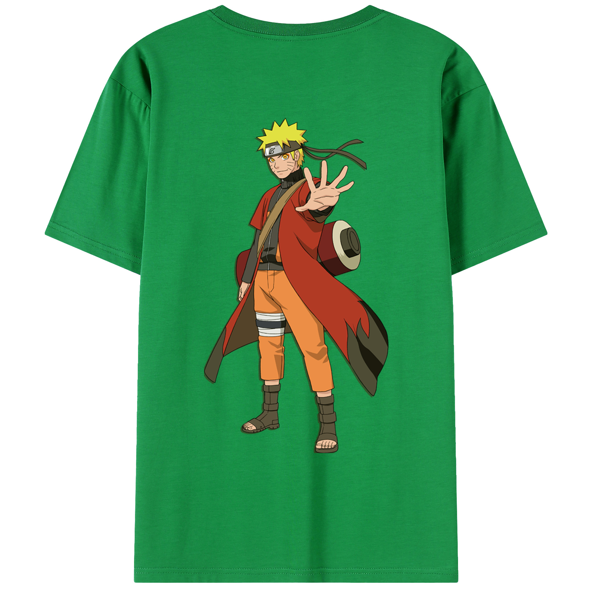 （画像用） NARUTO -ナルト- うずまき ナルト Uzumaki Naruto 綿100％ メンズ半袖Tシャツ（バックプリント） 通気性