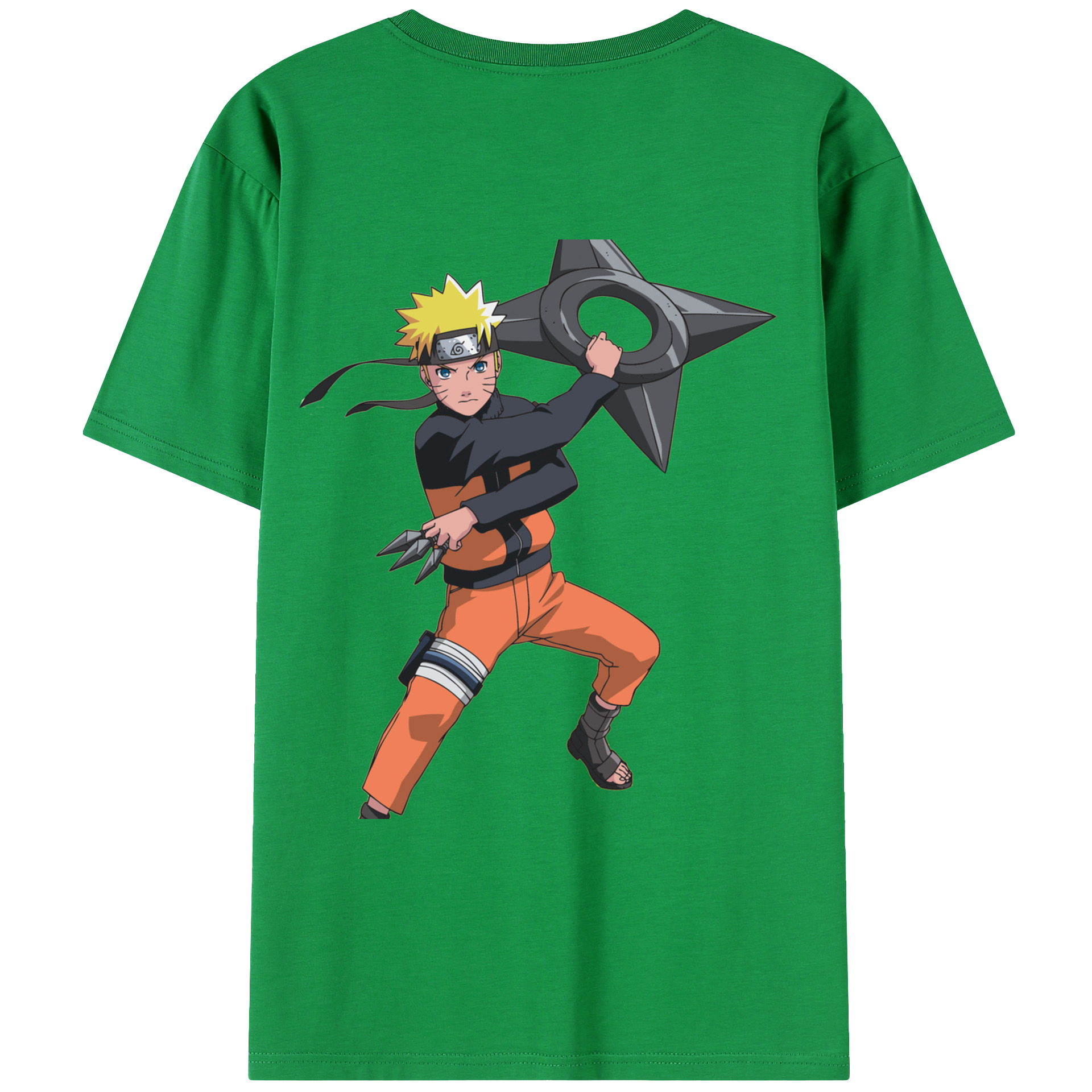 （画像用） NARUTO -ナルト- うずまき ナルト Uzumaki Naruto 綿100％ メンズ半袖Tシャツ（バックプリント） 通気性