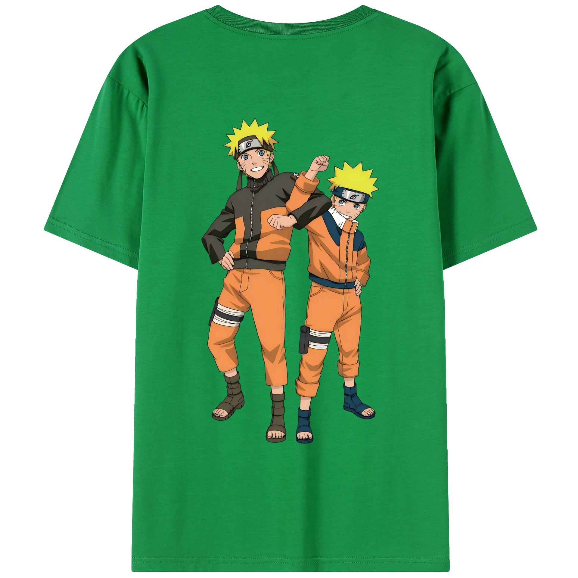 （画像用） NARUTO -ナルト- うずまき ナルト Uzumaki Naruto 綿100％ メンズ半袖Tシャツ（バックプリント） 通気性
