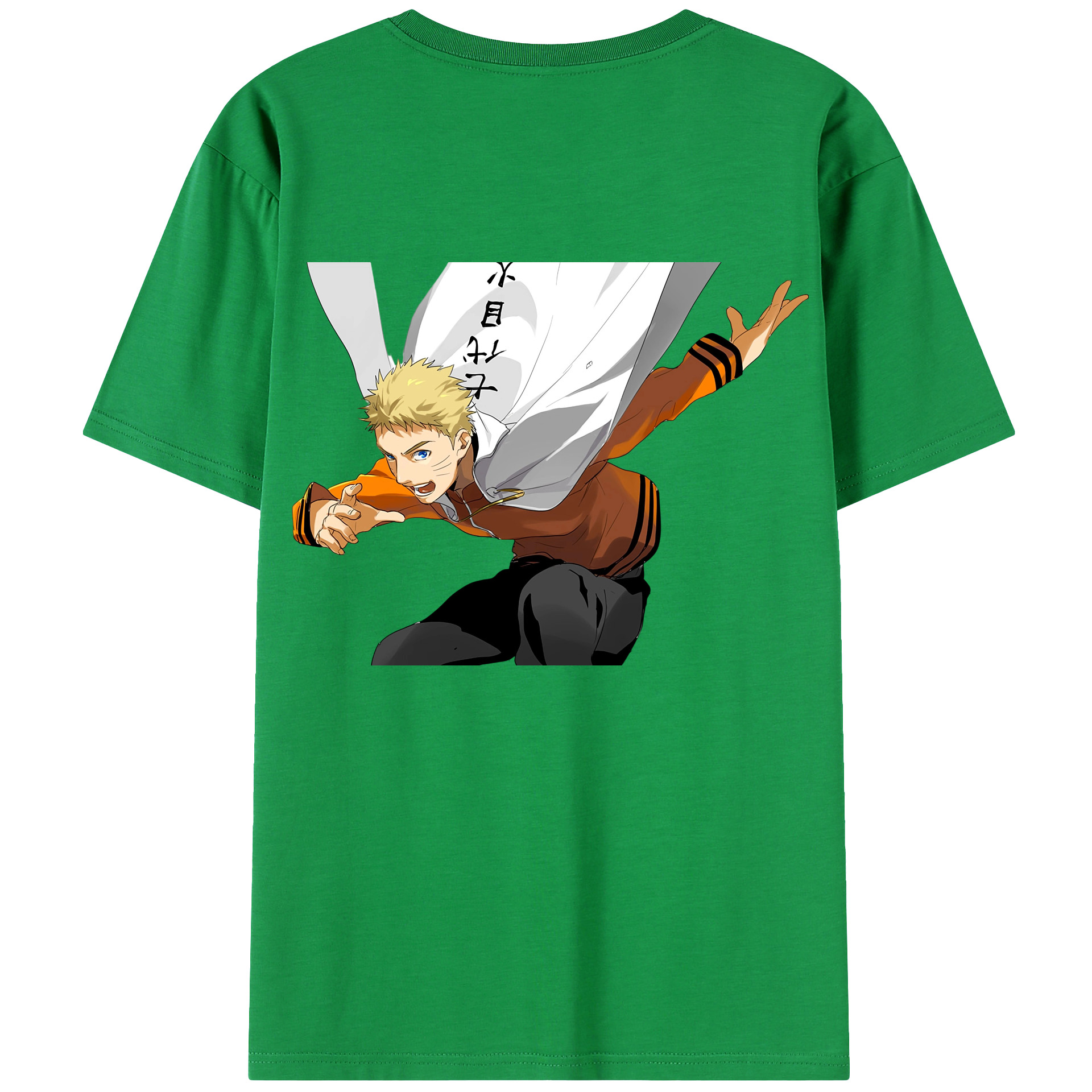（画像用） NARUTO -ナルト- うずまき ナルト Uzumaki Naruto 綿100％ メンズ半袖Tシャツ（バックプリント） 通気性