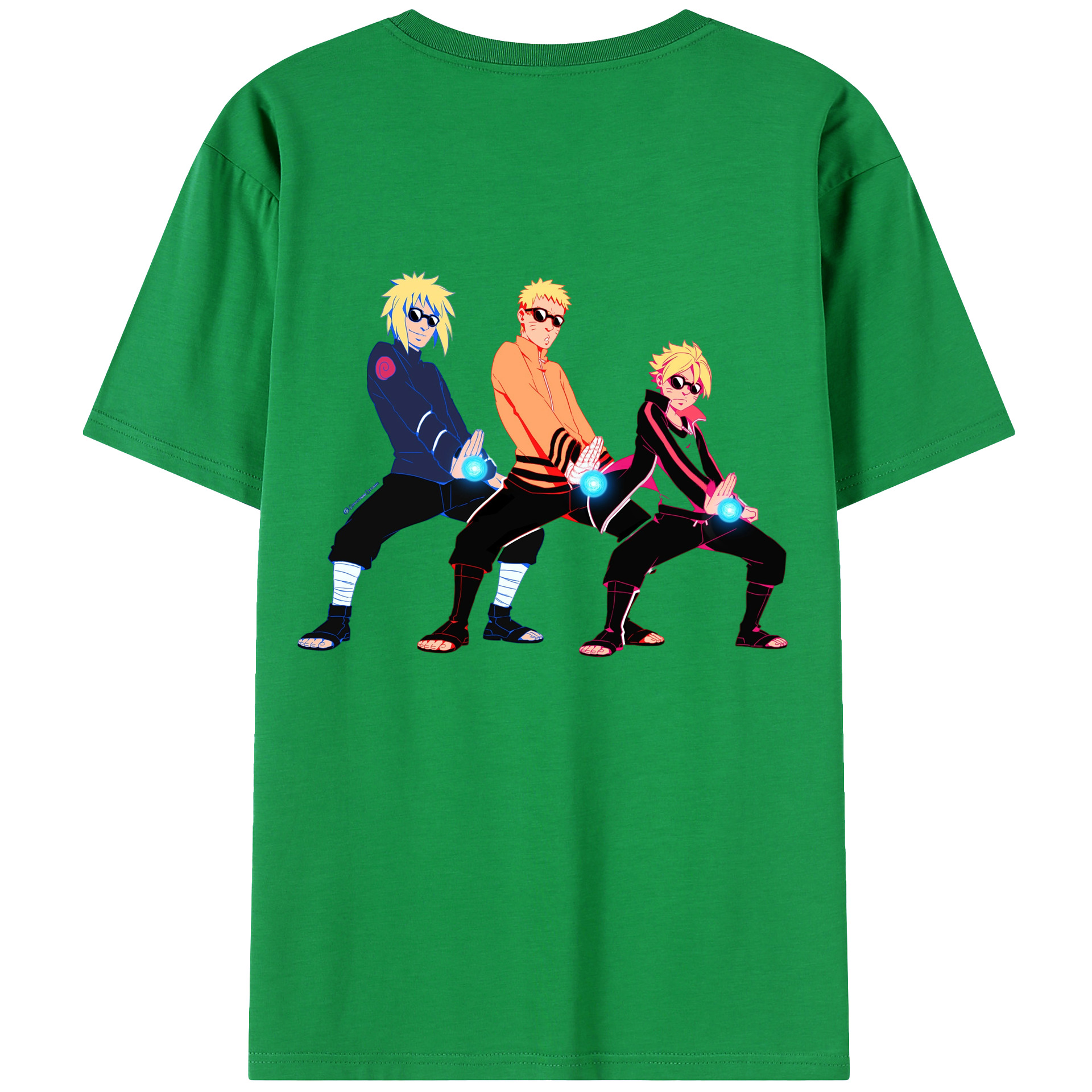 （画像用） NARUTO -ナルト- うずまき ナルト Uzumaki Naruto 綿100％ メンズ半袖Tシャツ（バックプリント） 通気性