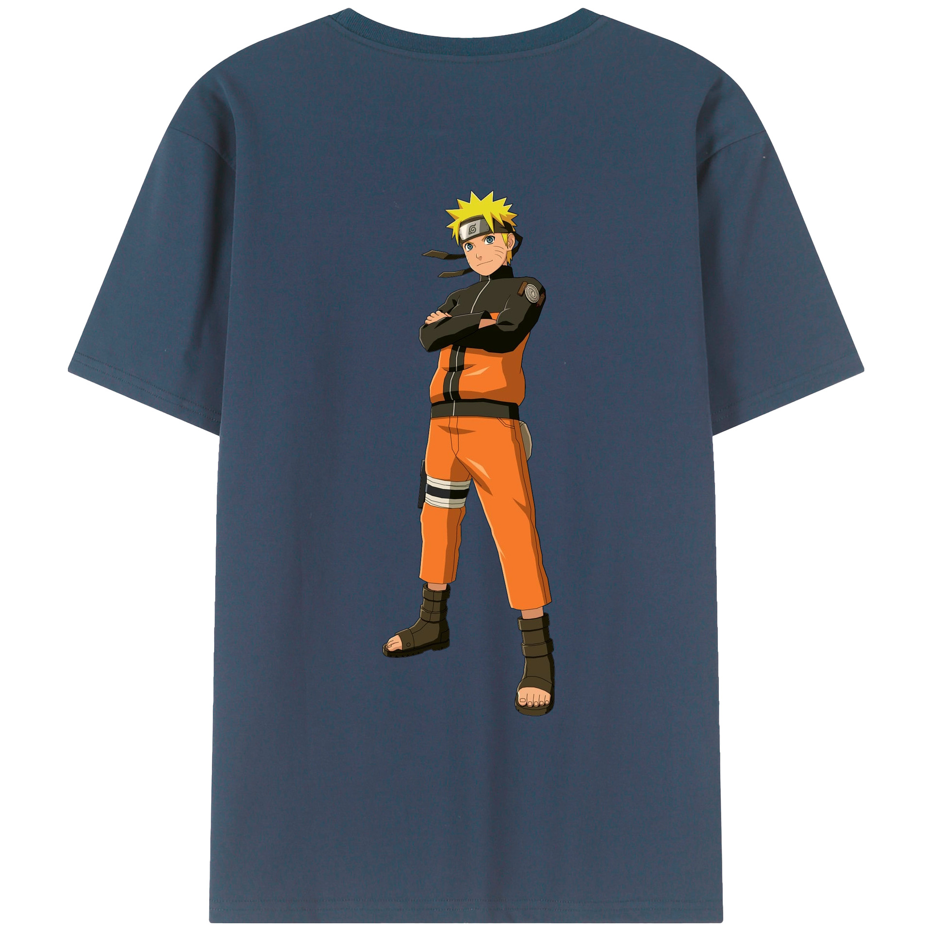 （画像用） NARUTO -ナルト- うずまき ナルト Uzumaki Naruto 綿100％ メンズ半袖Tシャツ（バックプリント） 通気性