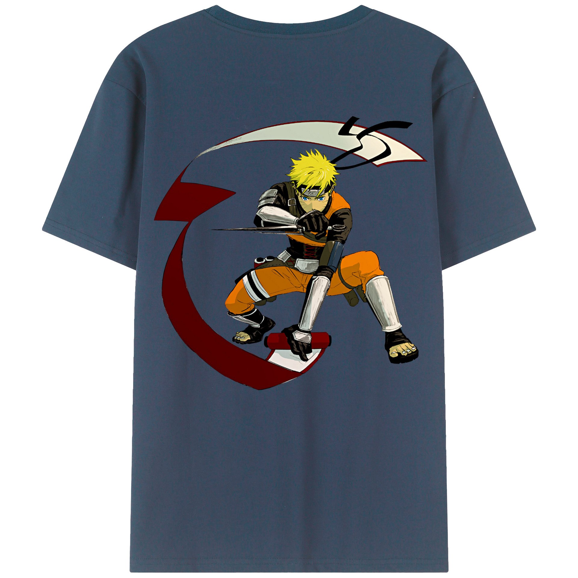 （画像用） NARUTO -ナルト- うずまき ナルト Uzumaki Naruto 綿100％ メンズ半袖Tシャツ（バックプリント） 通気性