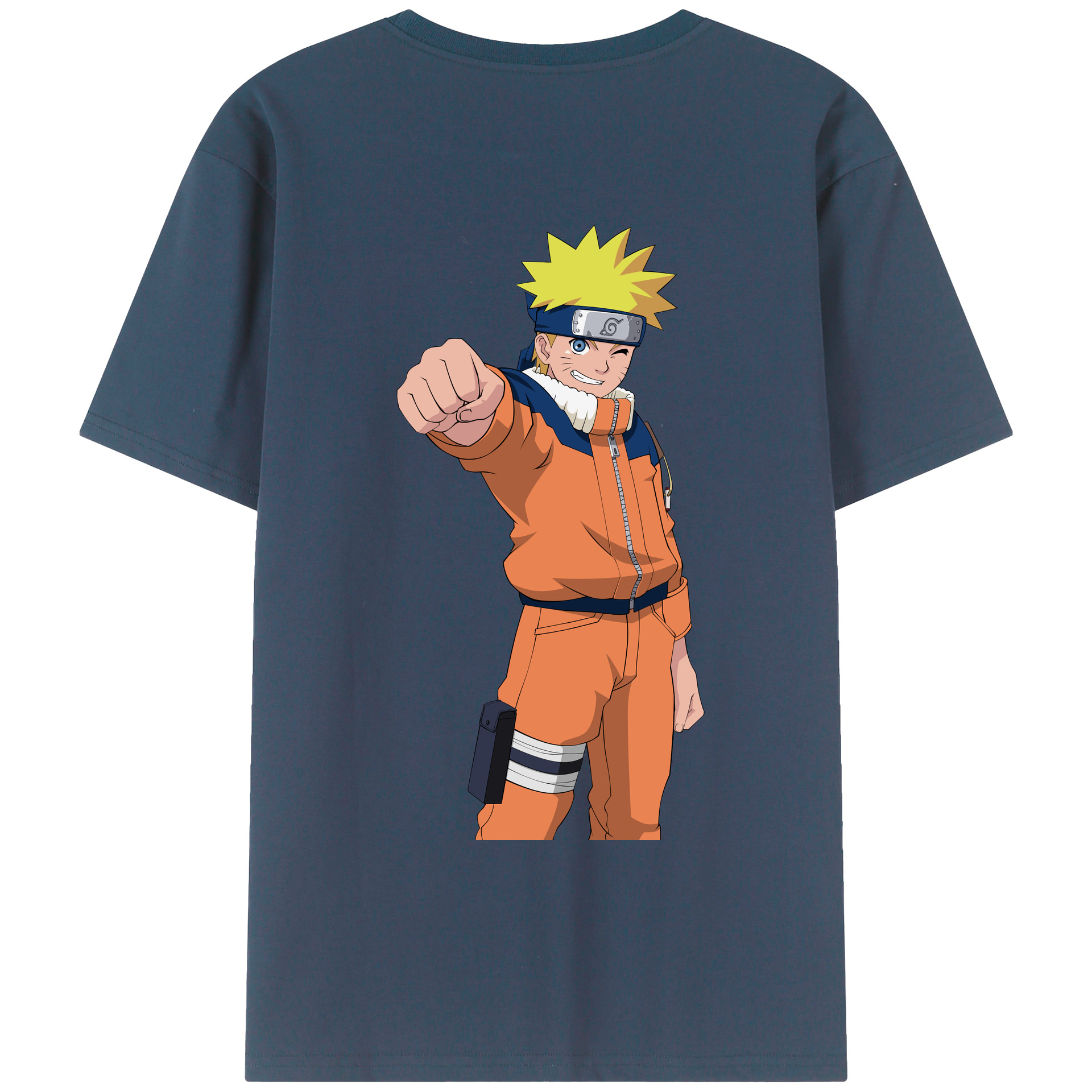 （画像用） NARUTO -ナルト- うずまき ナルト Uzumaki Naruto 綿100％ メンズ半袖Tシャツ（バックプリント） 通気性