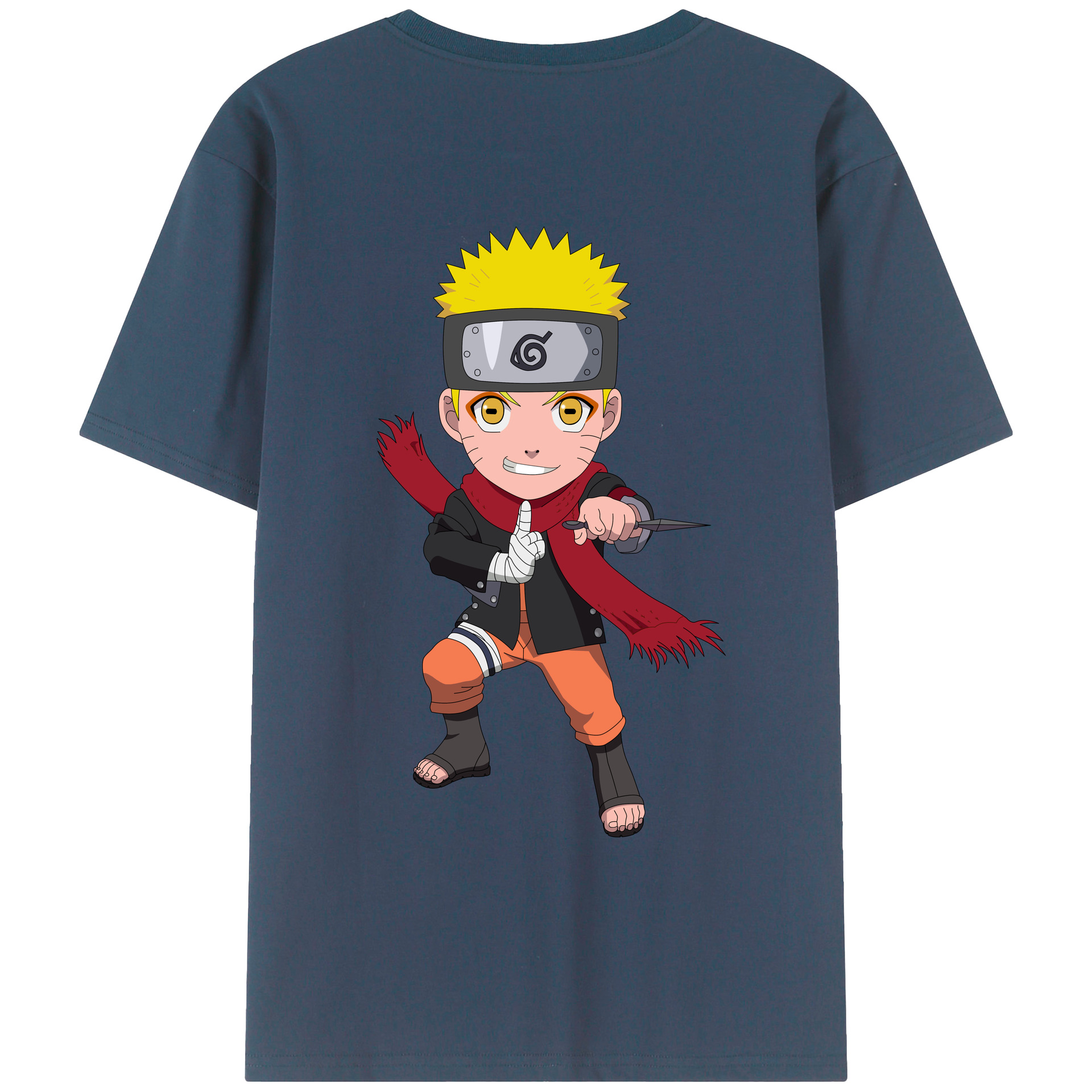 （画像用） NARUTO -ナルト- うずまき ナルト Uzumaki Naruto 綿100％ メンズ半袖Tシャツ（バックプリント） 通気性