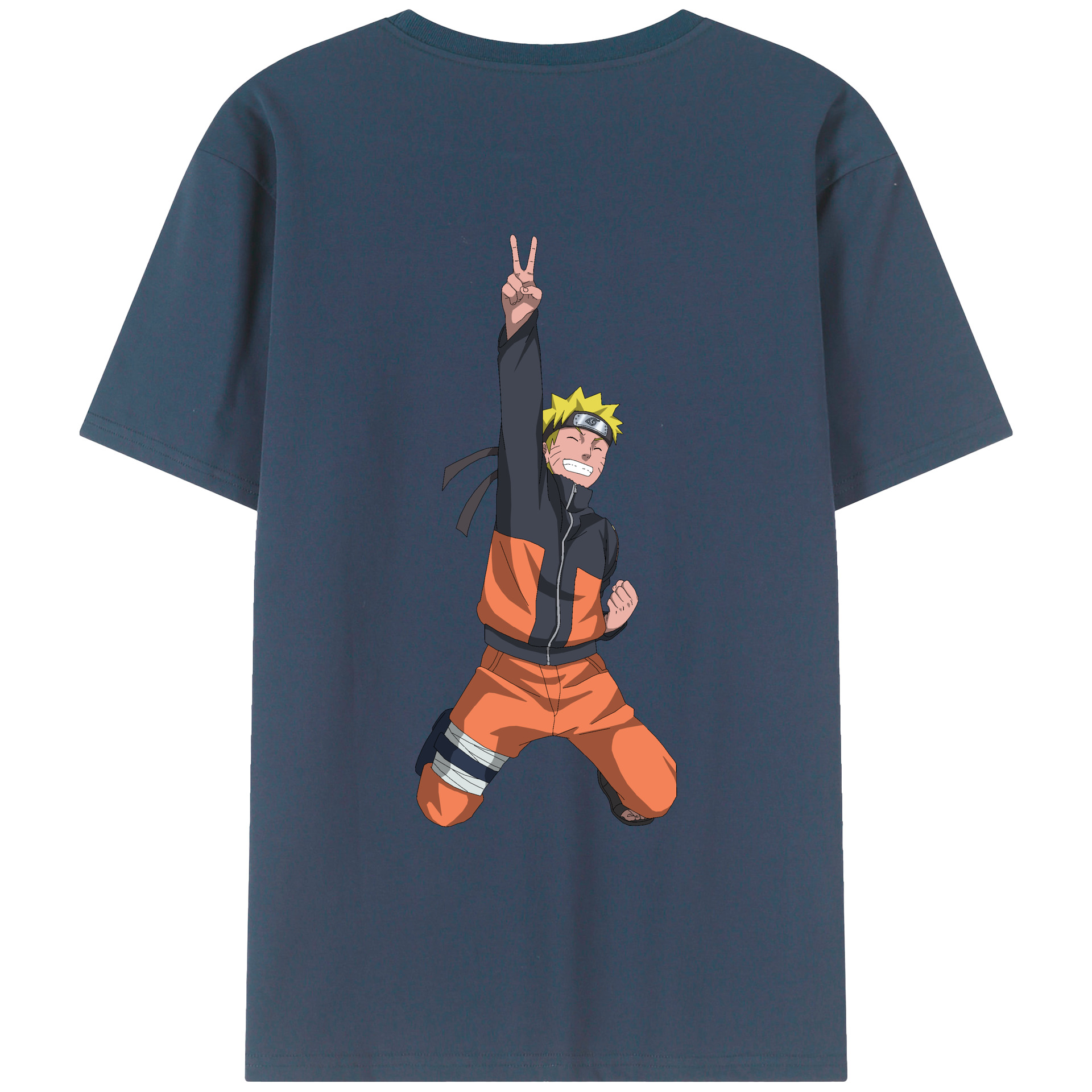 （画像用） NARUTO -ナルト- うずまき ナルト Uzumaki Naruto 綿100％ メンズ半袖Tシャツ（バックプリント） 通気性