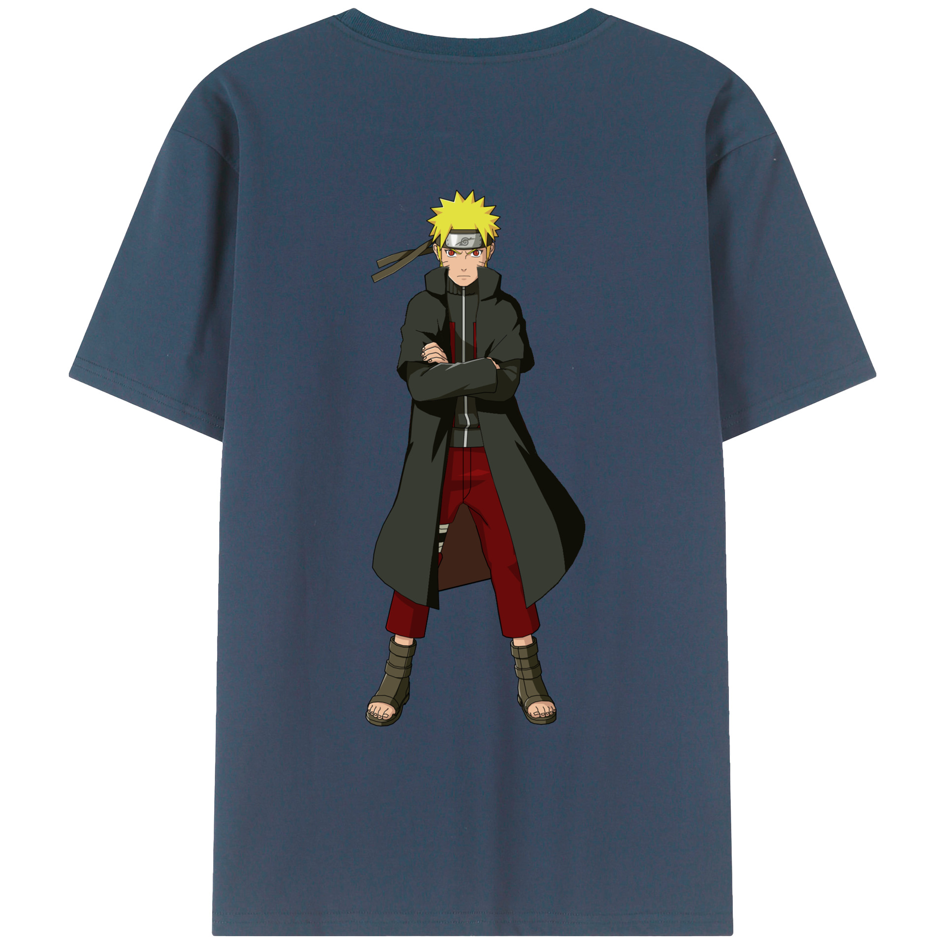 （画像用） NARUTO -ナルト- うずまき ナルト Uzumaki Naruto 綿100％ メンズ半袖Tシャツ（バックプリント） 通気性