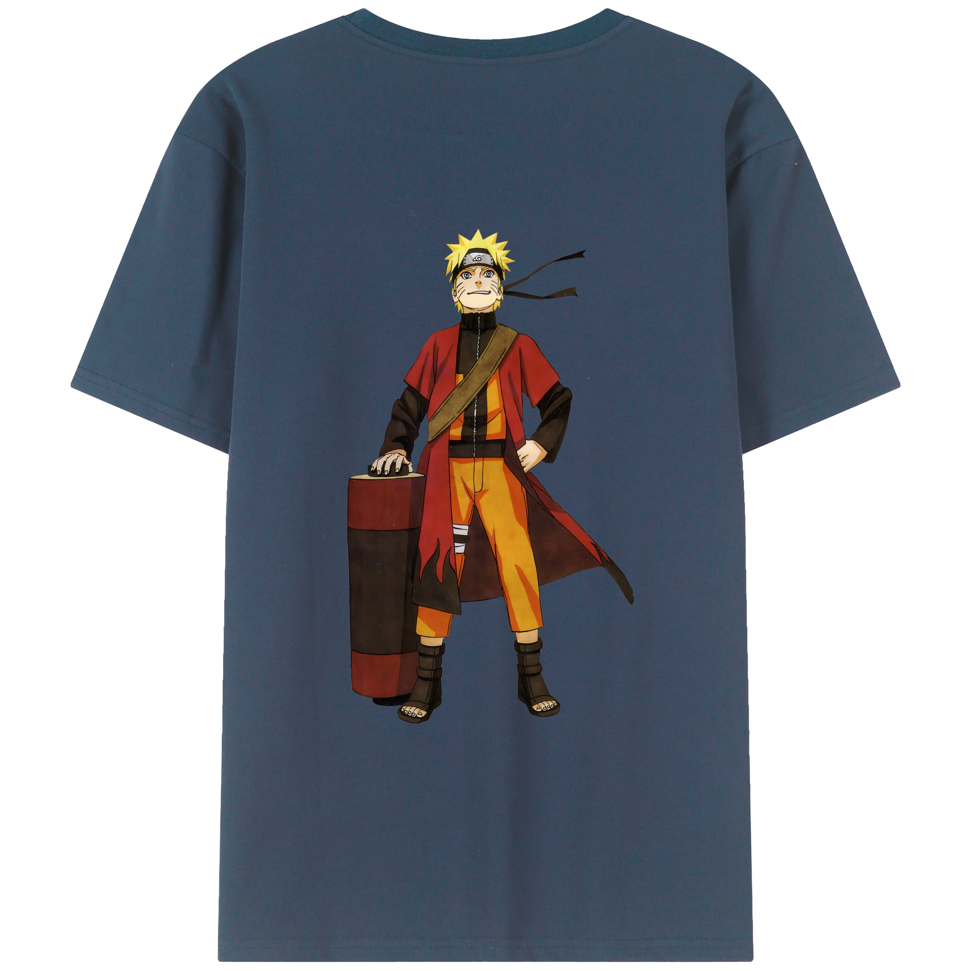 （画像用） NARUTO -ナルト- うずまき ナルト Uzumaki Naruto 綿100％ メンズ半袖Tシャツ（バックプリント） 通気性