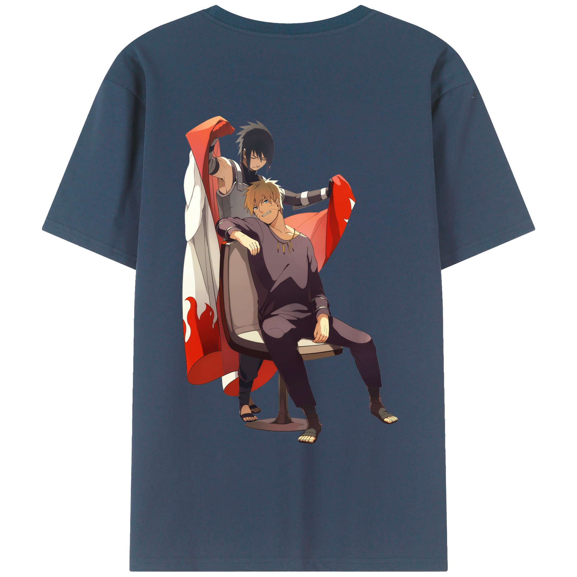 （画像用） NARUTO -ナルト- うずまき ナルト Uzumaki Naruto 綿100％ メンズ半袖Tシャツ（バックプリント） 通気性