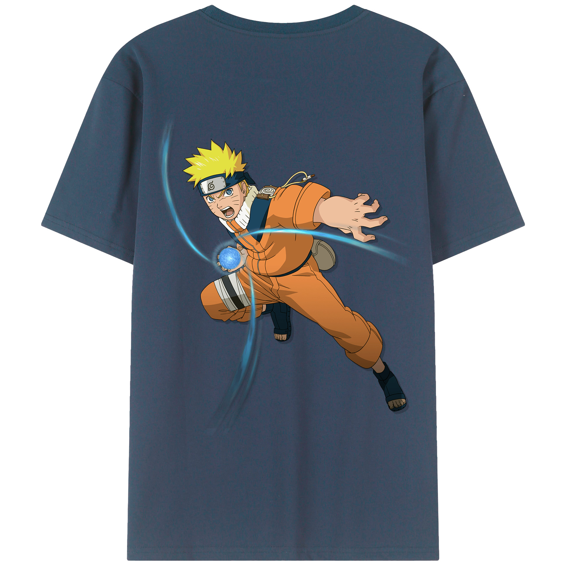 （画像用） NARUTO -ナルト- うずまき ナルト Uzumaki Naruto 綿100％ メンズ半袖Tシャツ（バックプリント） 通気性