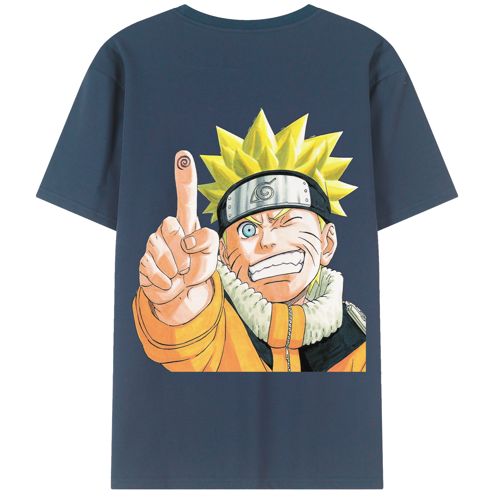 （画像用） NARUTO -ナルト- うずまき ナルト Uzumaki Naruto 綿100％ メンズ半袖Tシャツ（バックプリント） 通気性