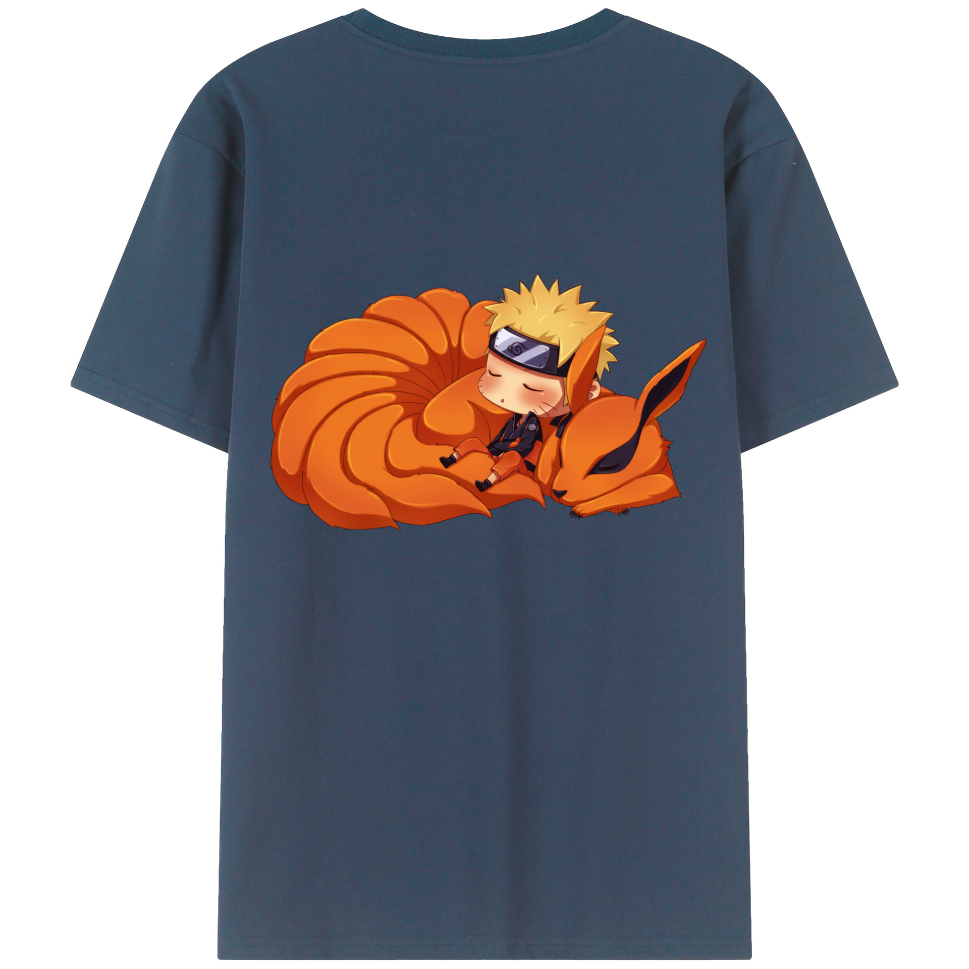 （画像用） NARUTO -ナルト- うずまき ナルト Uzumaki Naruto 綿100％ メンズ半袖Tシャツ（バックプリント） 通気性