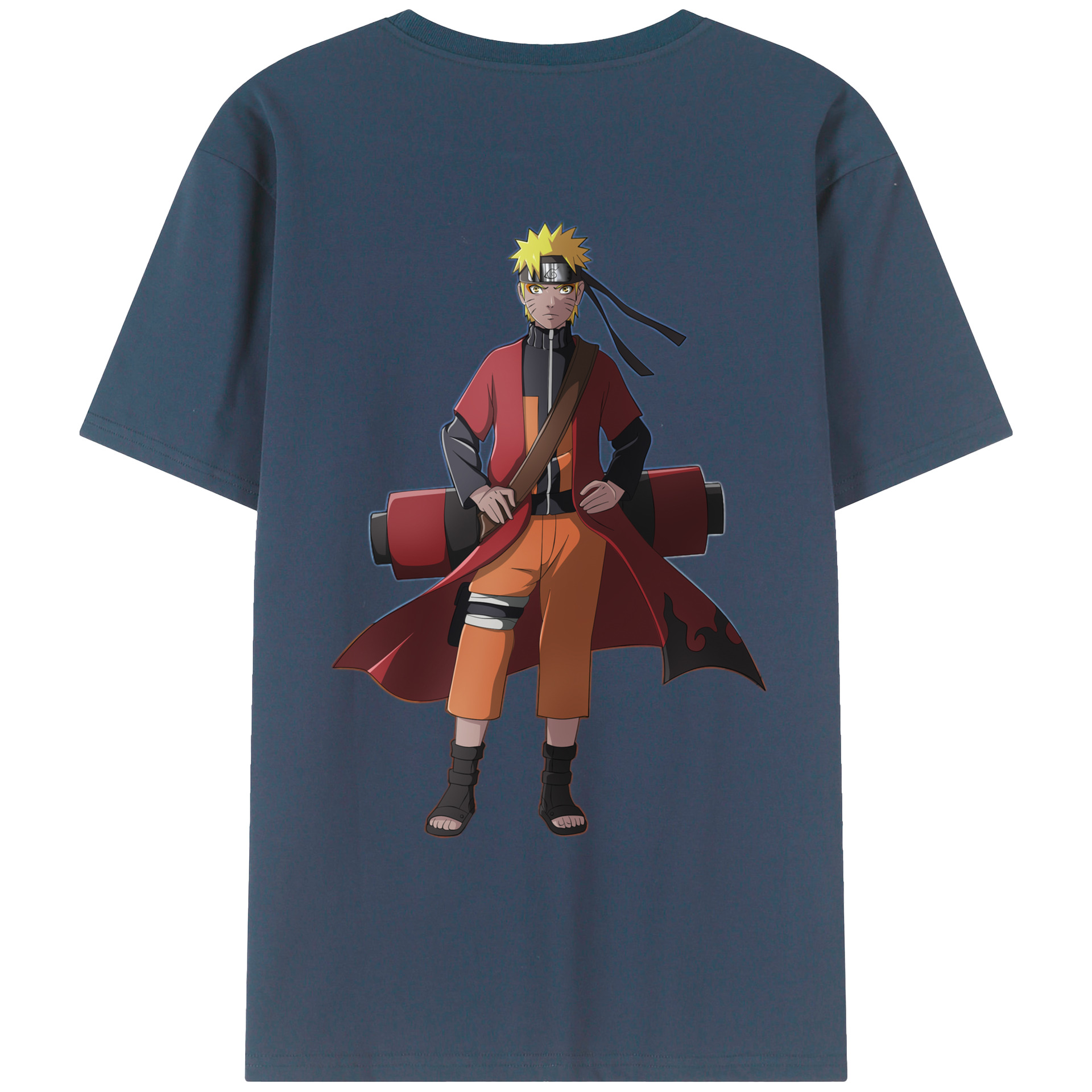 （画像用） NARUTO -ナルト- うずまき ナルト Uzumaki Naruto 綿100％ メンズ半袖Tシャツ（バックプリント） 通気性