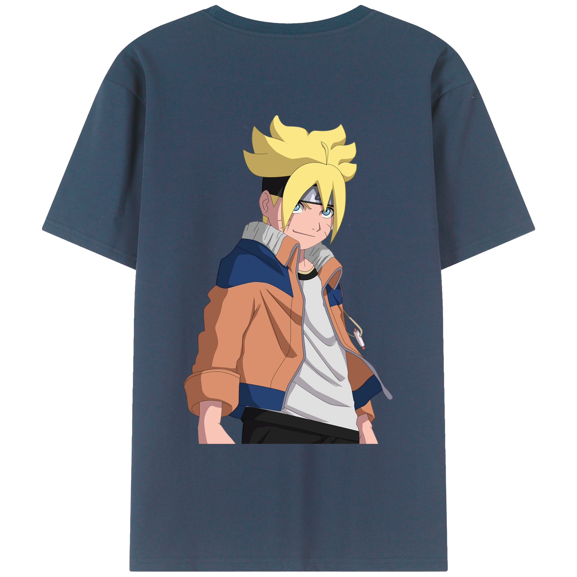 （画像用） NARUTO -ナルト- うずまき ナルト Uzumaki Naruto 綿100％ メンズ半袖Tシャツ（バックプリント） 通気性