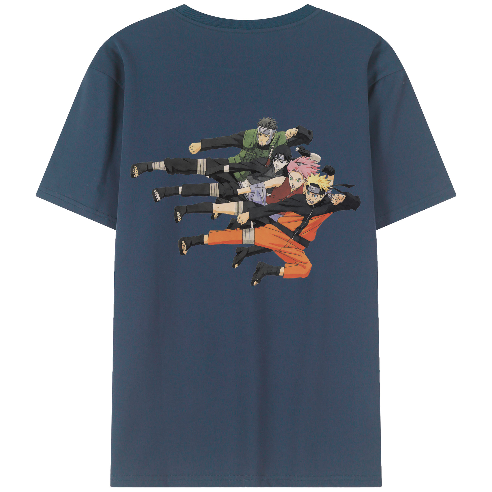 （画像用） NARUTO -ナルト- うずまき ナルト Uzumaki Naruto 綿100％ メンズ半袖Tシャツ（バックプリント） 通気性
