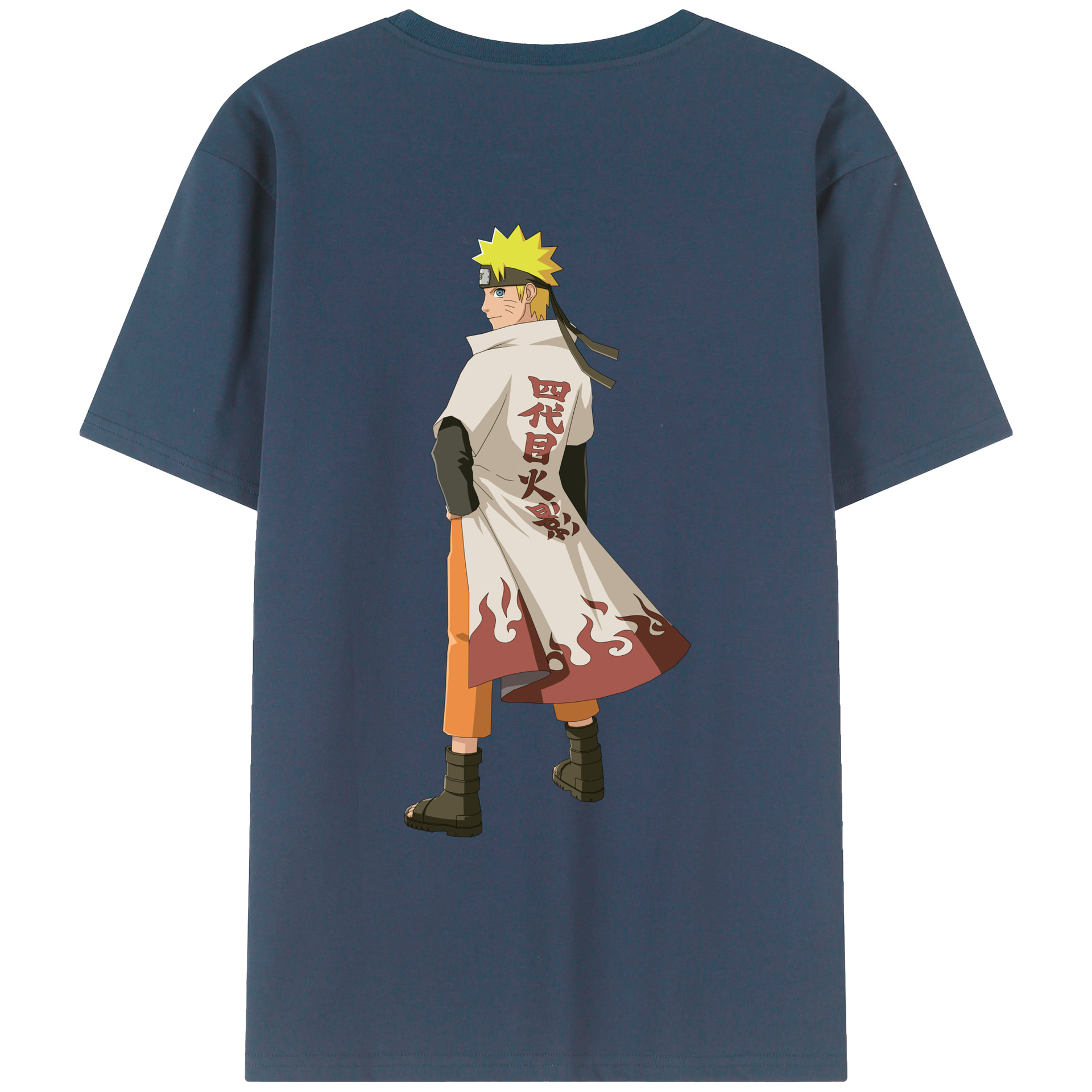 （画像用） NARUTO -ナルト- うずまき ナルト Uzumaki Naruto 綿100％ メンズ半袖Tシャツ（バックプリント） 通気性