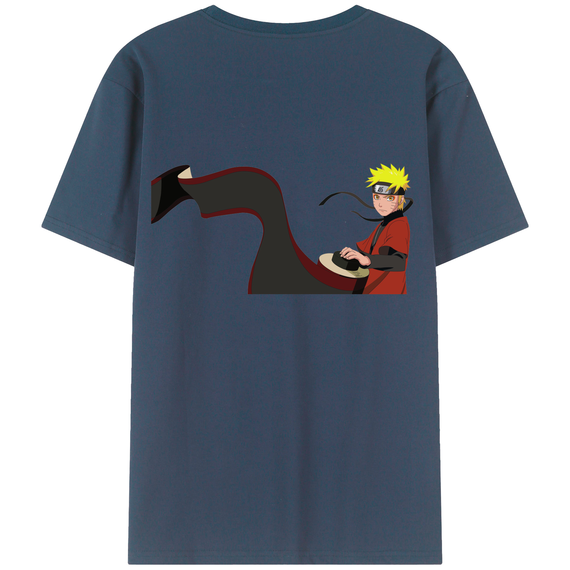 （画像用） NARUTO -ナルト- うずまき ナルト Uzumaki Naruto 綿100％ メンズ半袖Tシャツ（バックプリント） 通気性
