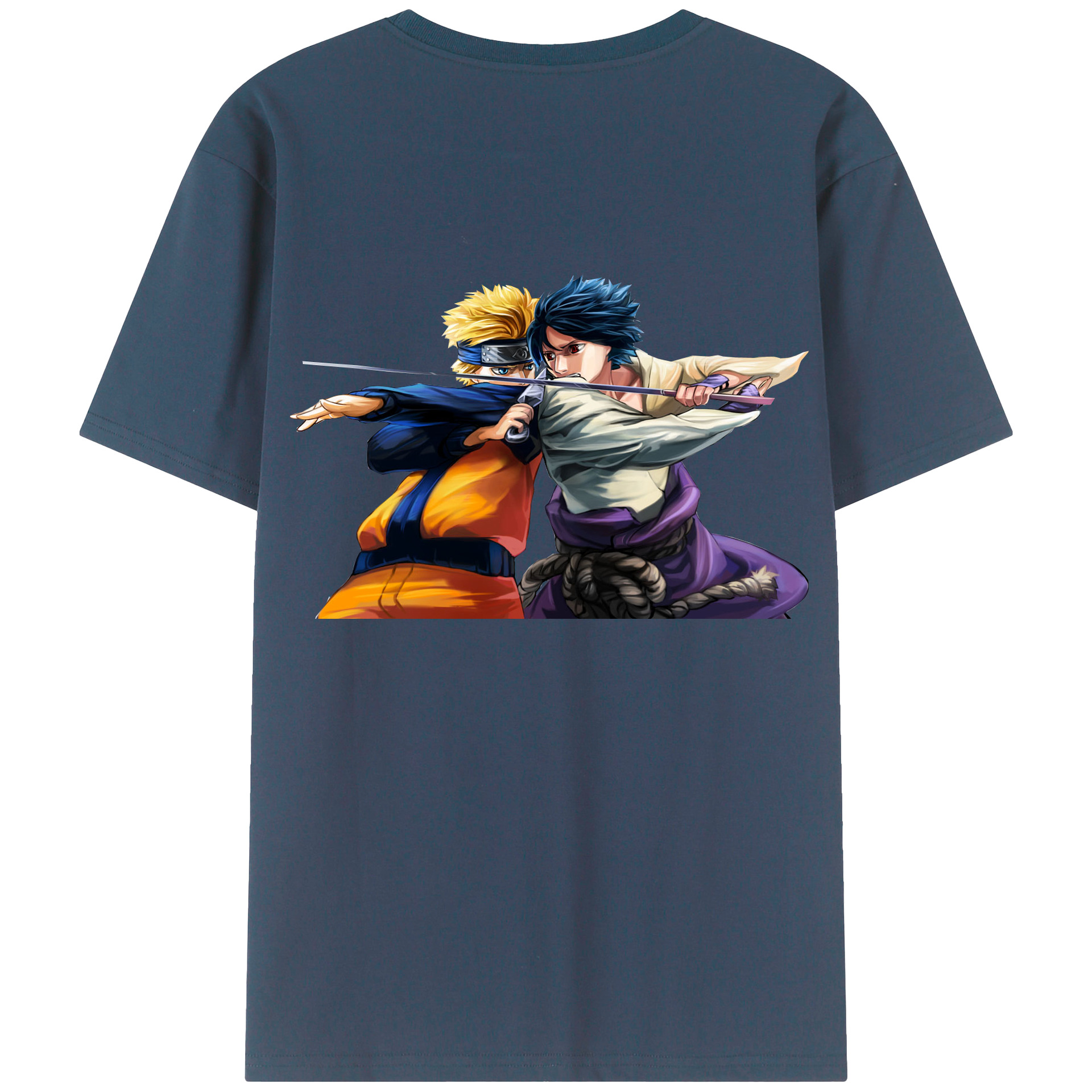 （画像用） NARUTO -ナルト- うずまき ナルト Uzumaki Naruto 綿100％ メンズ半袖Tシャツ（バックプリント） 通気性