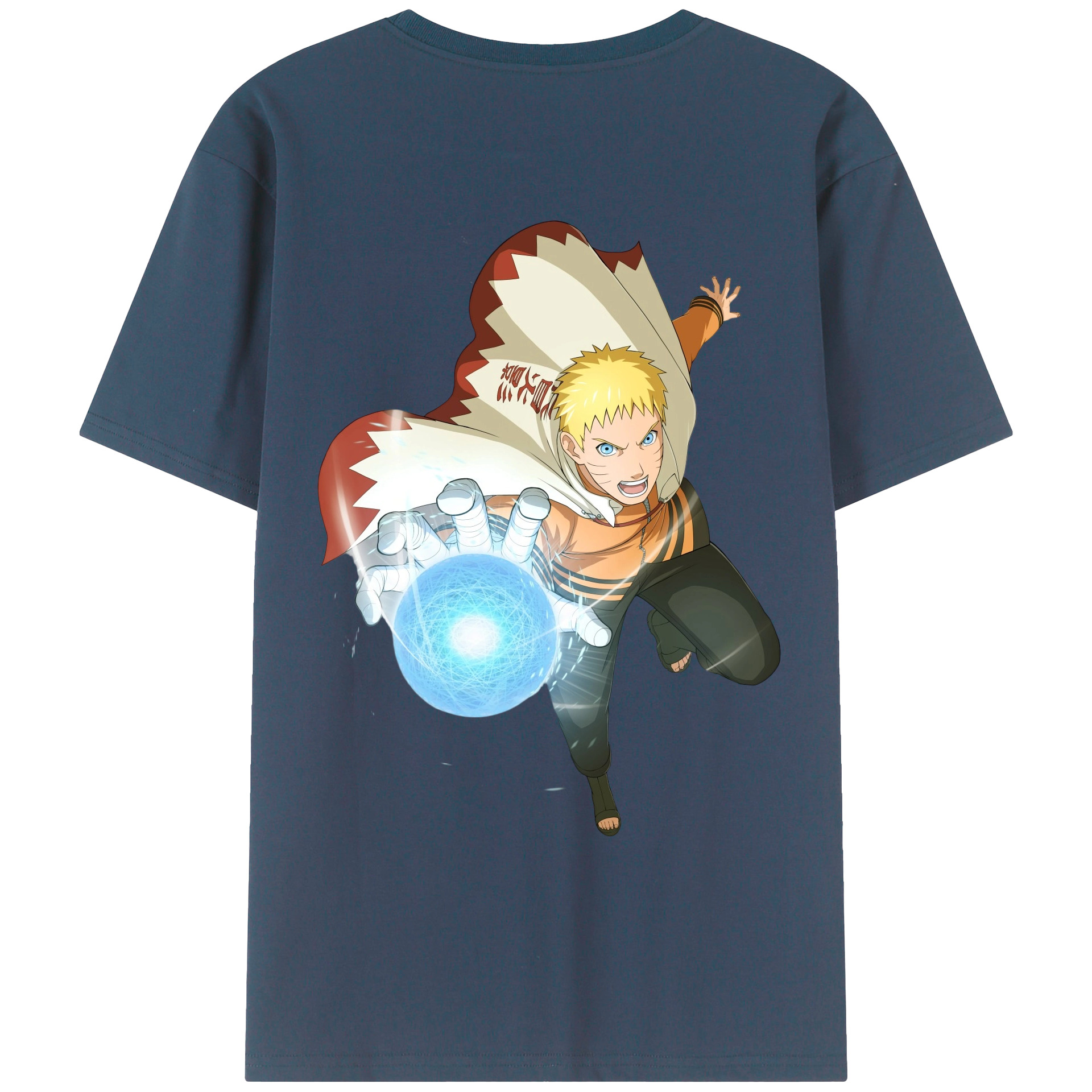 （画像用） NARUTO -ナルト- うずまき ナルト Uzumaki Naruto 綿100％ メンズ半袖Tシャツ（バックプリント） 通気性