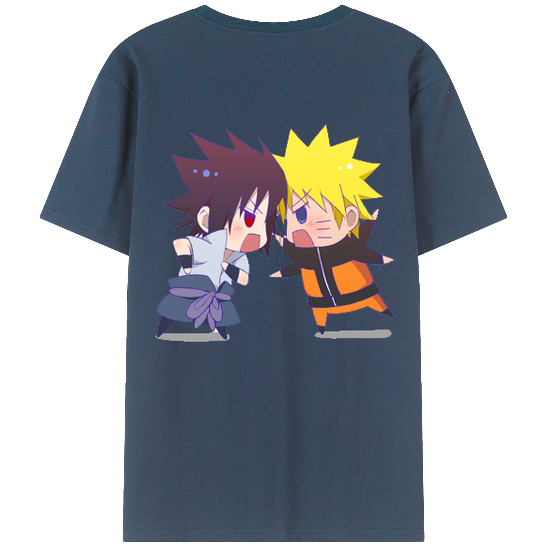 （画像用） NARUTO -ナルト- うずまき ナルト Uzumaki Naruto 綿100％ メンズ半袖Tシャツ（バックプリント） 通気性