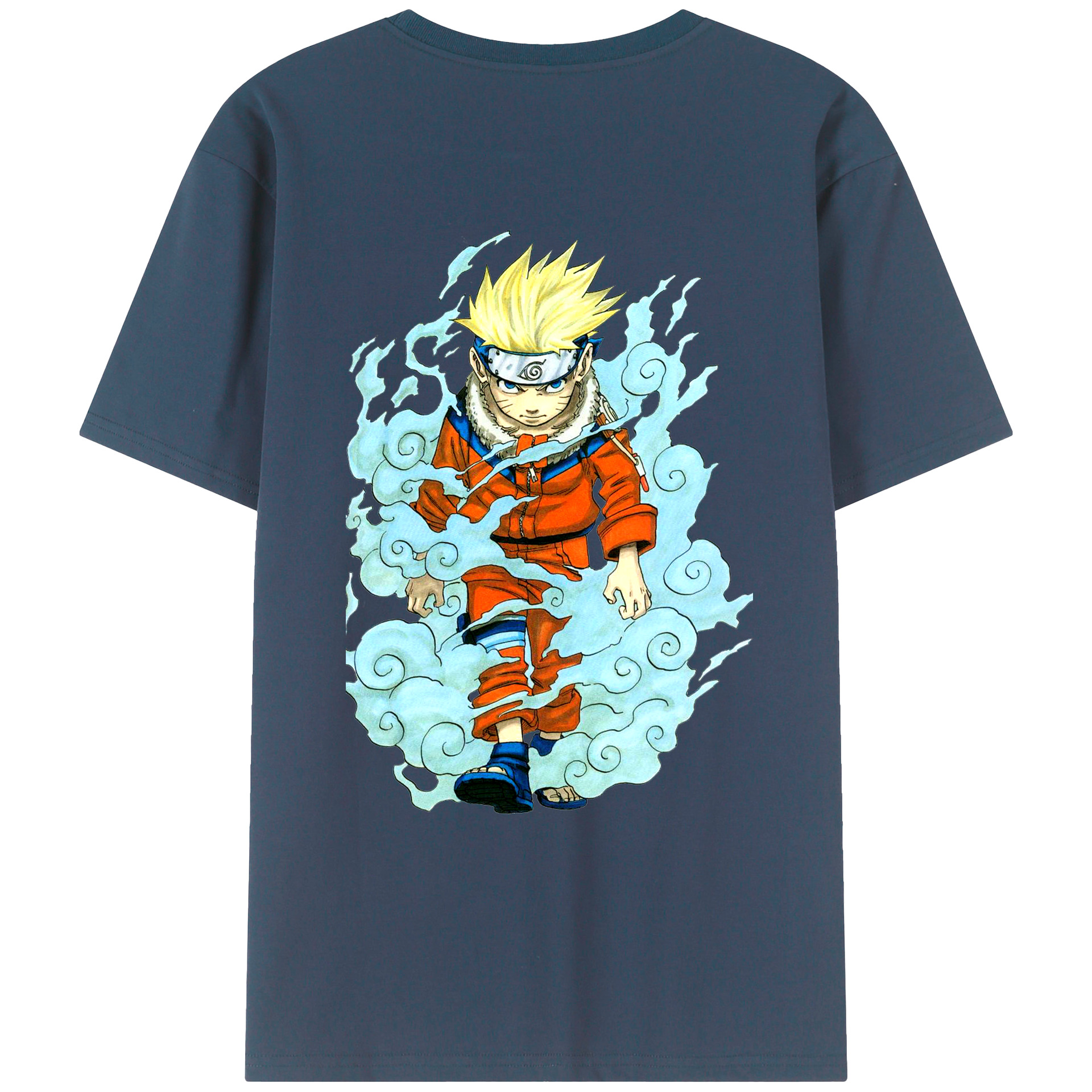 （画像用） NARUTO -ナルト- うずまき ナルト Uzumaki Naruto 綿100％ メンズ半袖Tシャツ（バックプリント） 通気性