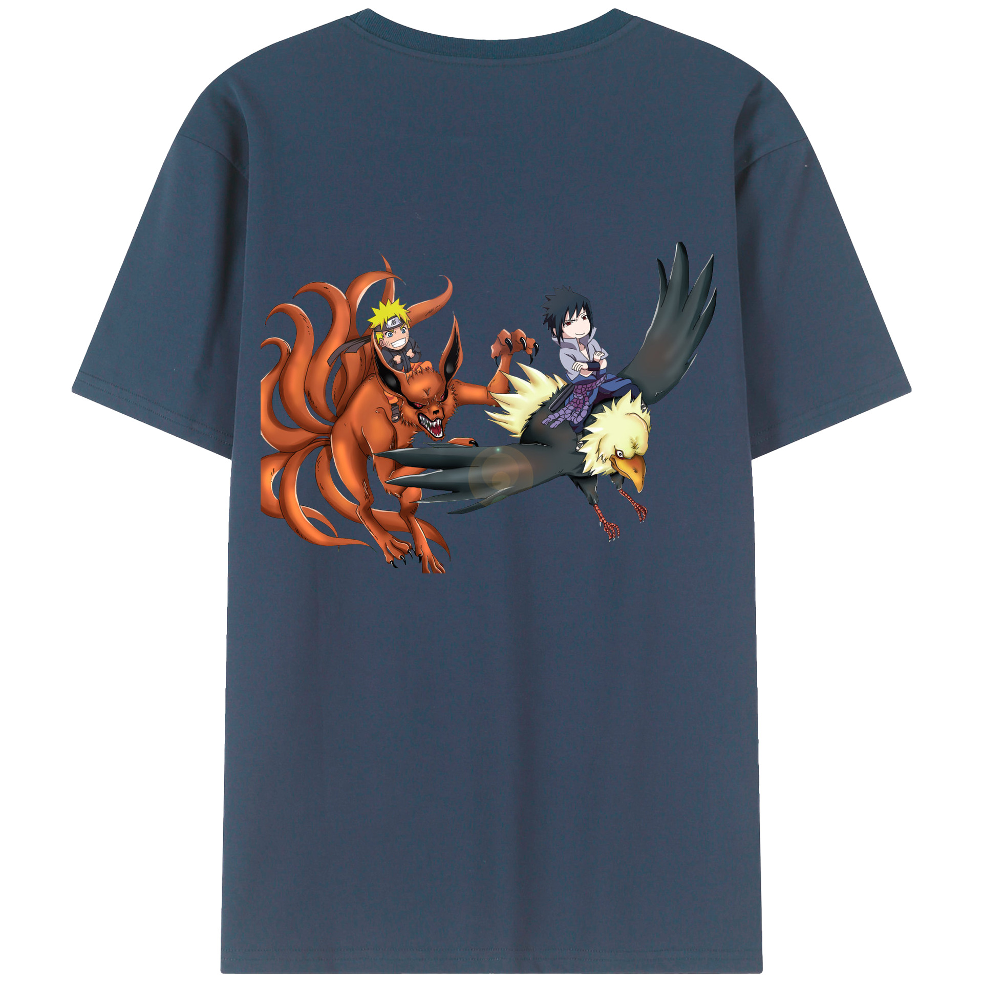 （画像用） NARUTO -ナルト- うずまき ナルト Uzumaki Naruto 綿100％ メンズ半袖Tシャツ（バックプリント） 通気性