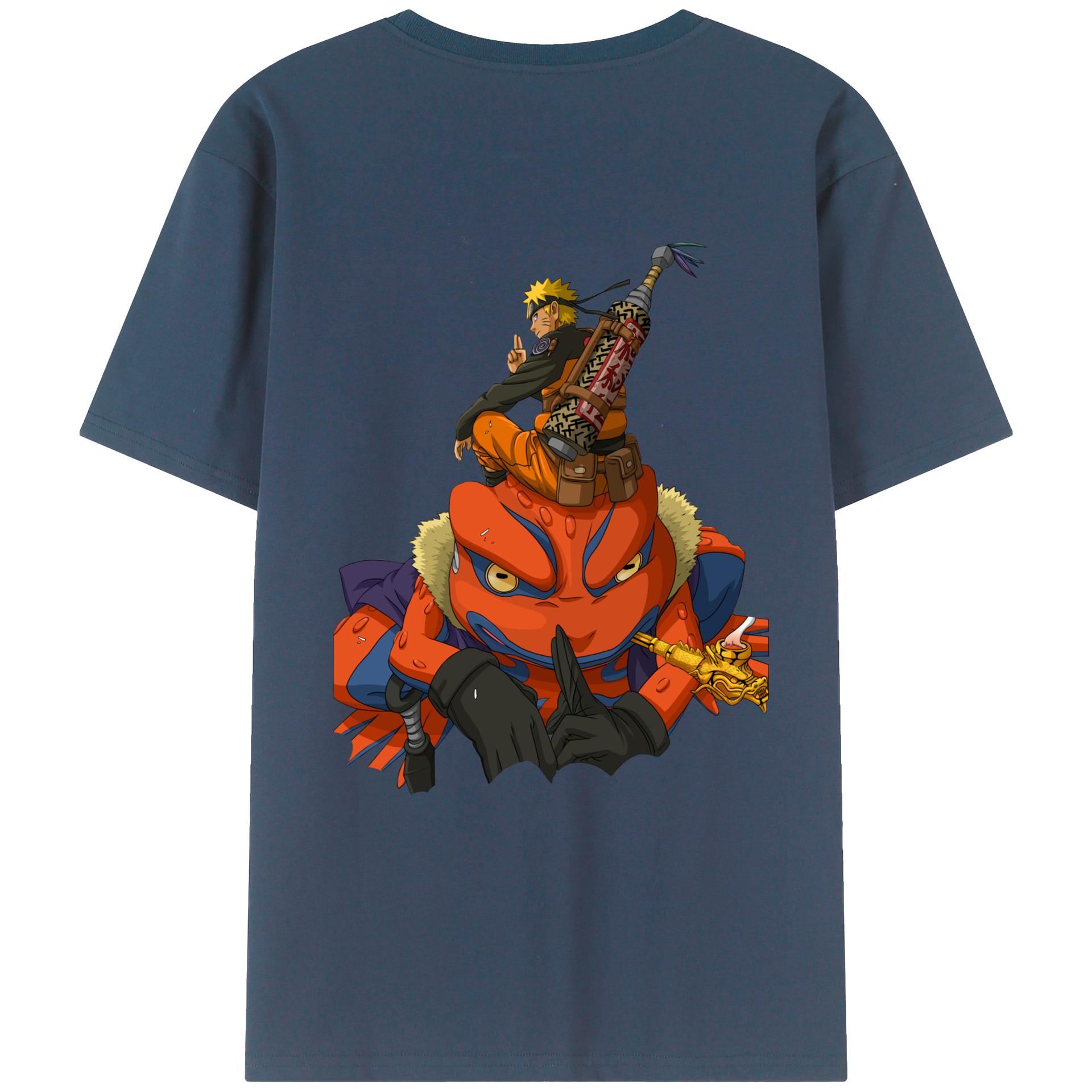 （画像用） NARUTO -ナルト- うずまき ナルト Uzumaki Naruto 綿100％ メンズ半袖Tシャツ（バックプリント） 通気性