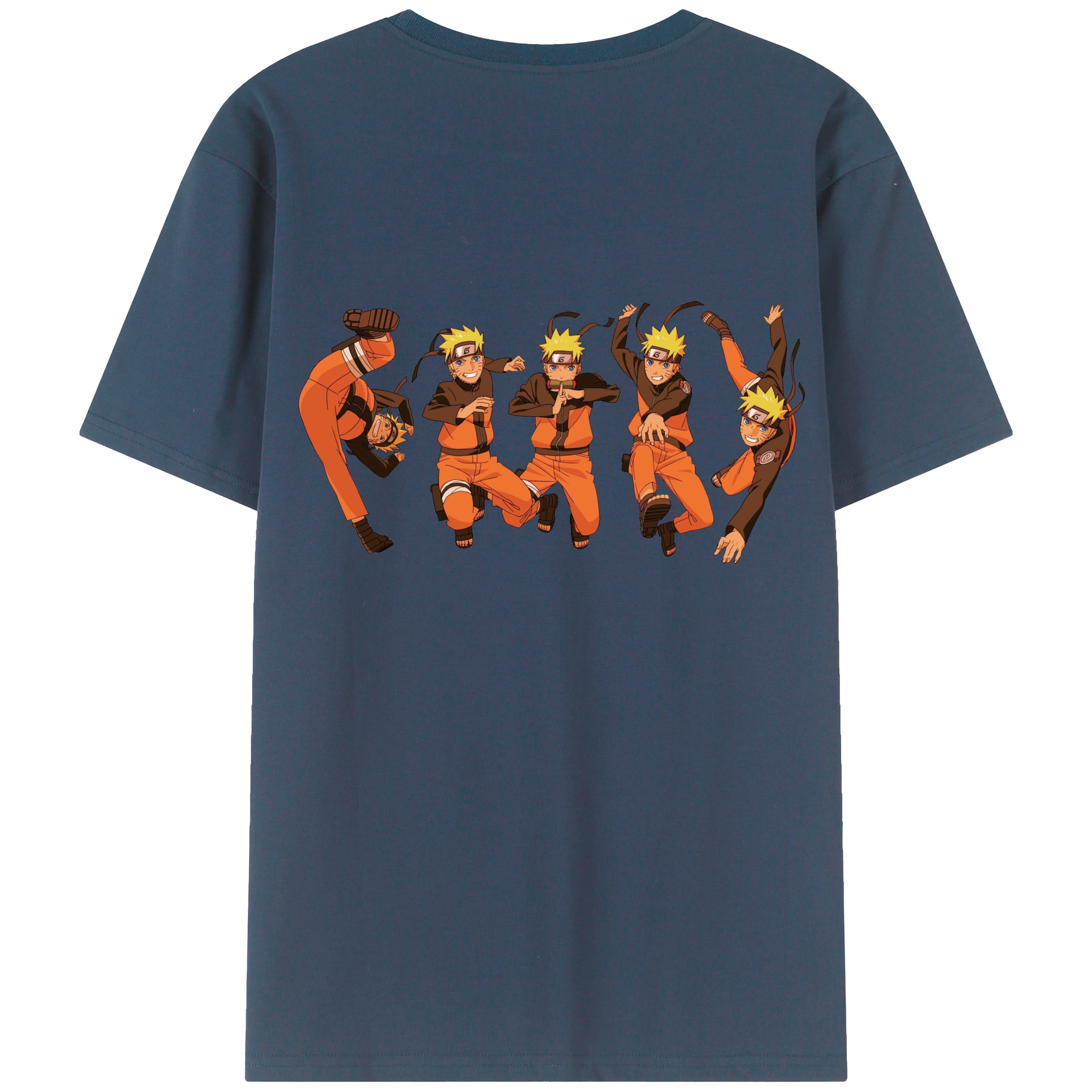 （画像用） NARUTO -ナルト- うずまき ナルト Uzumaki Naruto 綿100％ メンズ半袖Tシャツ（バックプリント） 通気性