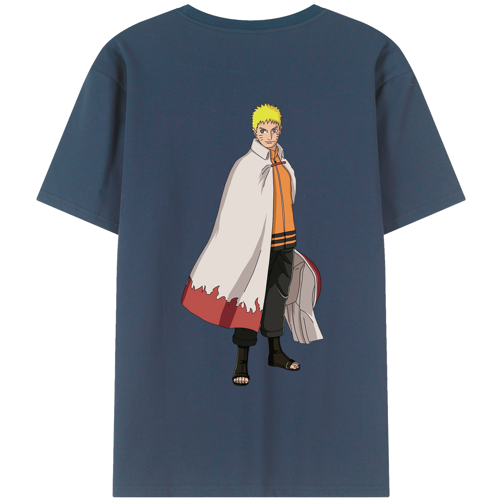（画像用） NARUTO -ナルト- うずまき ナルト Uzumaki Naruto 綿100％ メンズ半袖Tシャツ（バックプリント） 通気性