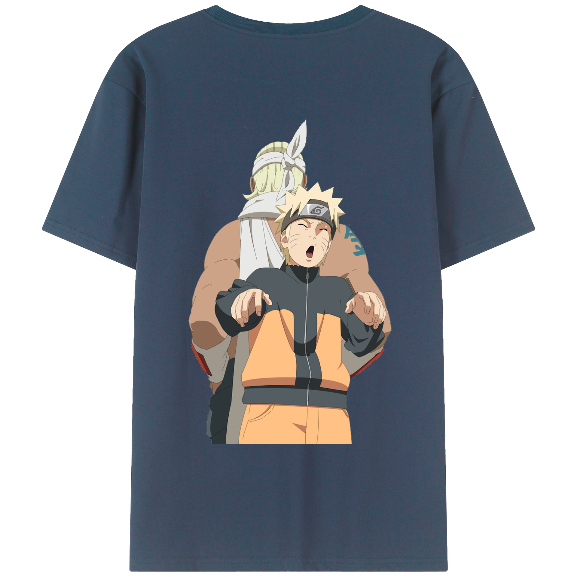 （画像用） NARUTO -ナルト- うずまき ナルト Uzumaki Naruto 綿100％ メンズ半袖Tシャツ（バックプリント） 通気性