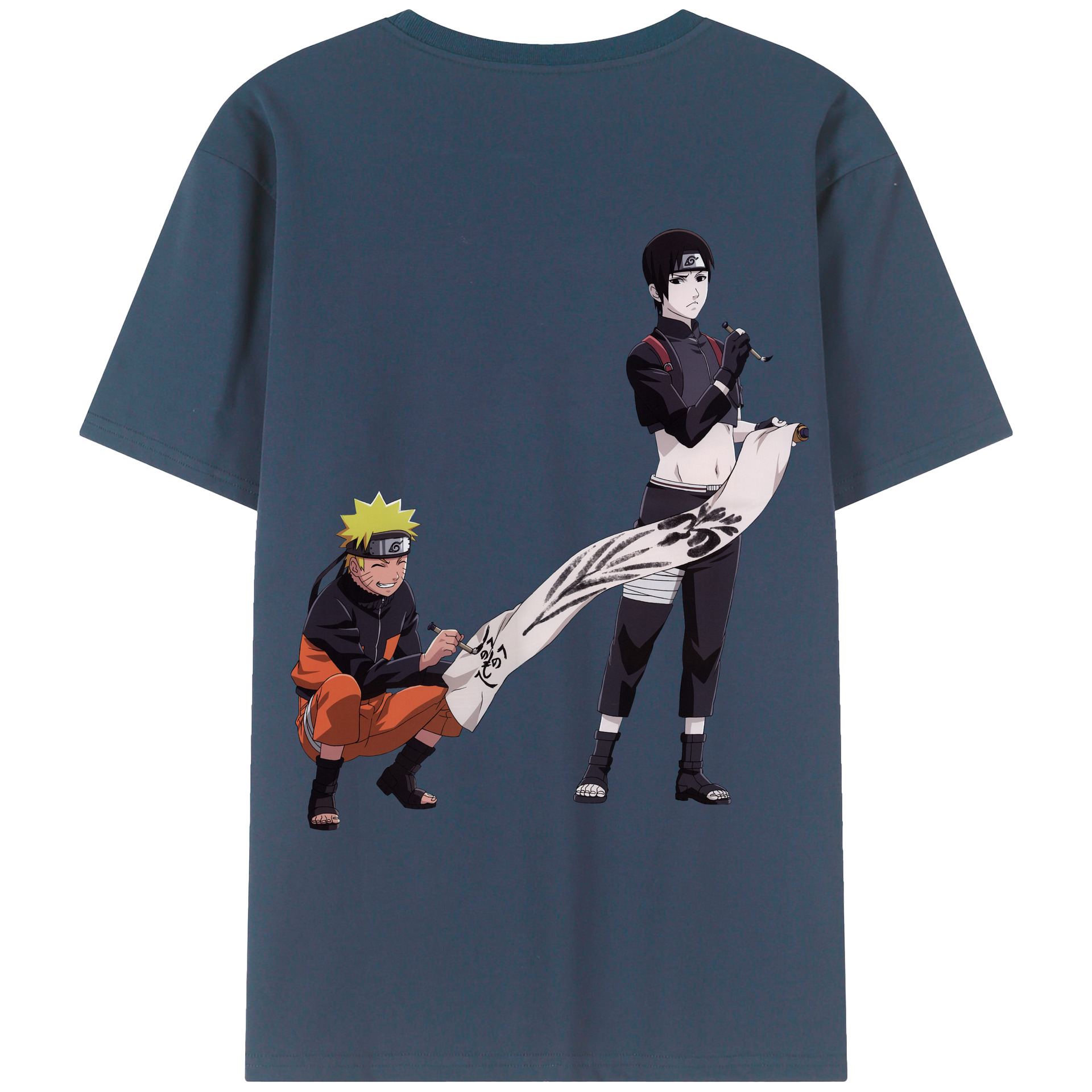 （画像用） NARUTO -ナルト- うずまき ナルト Uzumaki Naruto 綿100％ メンズ半袖Tシャツ（バックプリント） 通気性
