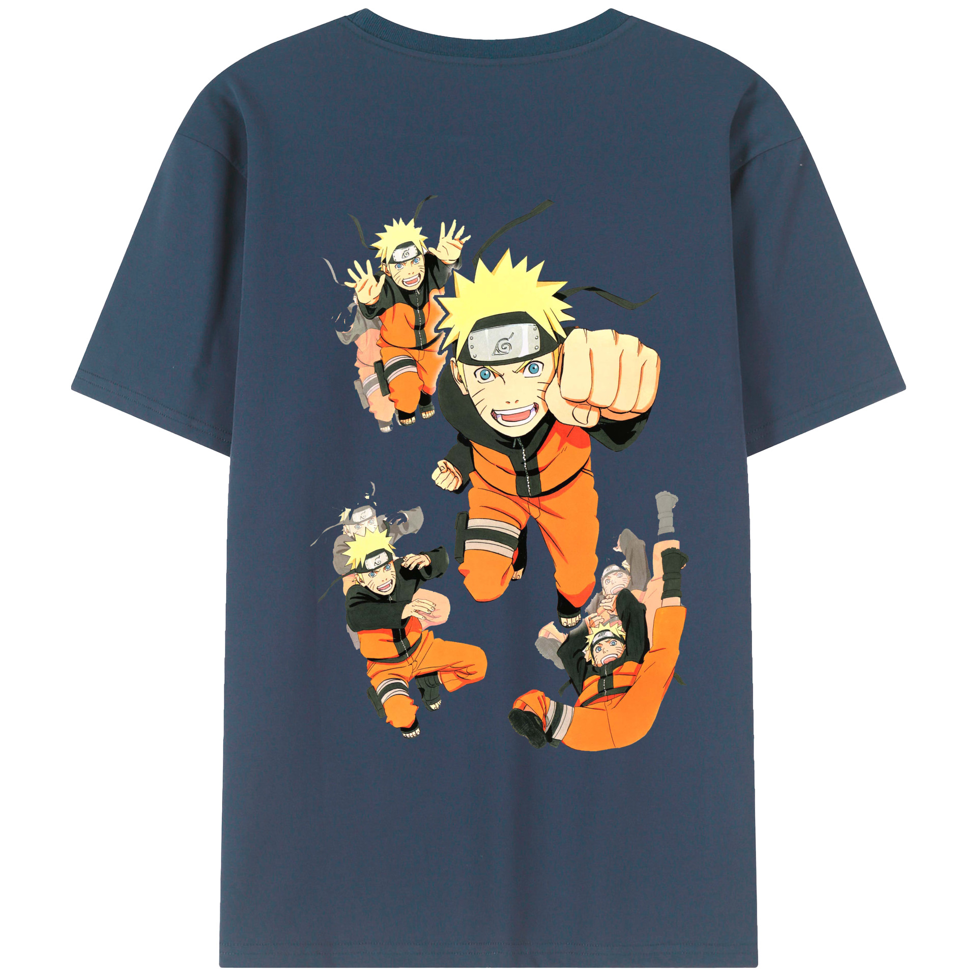 （画像用） NARUTO -ナルト- うずまき ナルト Uzumaki Naruto 綿100％ メンズ半袖Tシャツ（バックプリント） 通気性