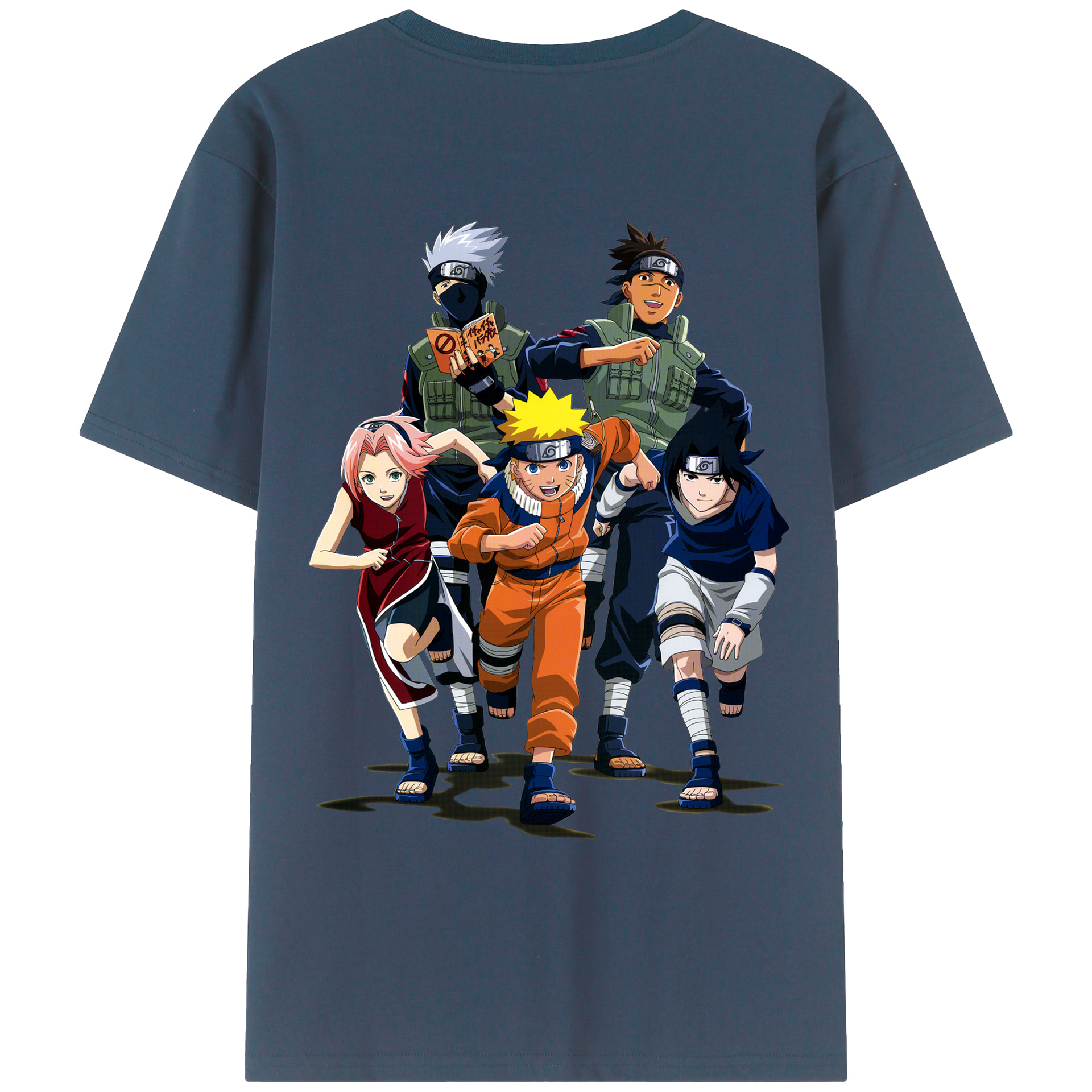 （画像用） NARUTO -ナルト- うずまき ナルト Uzumaki Naruto 綿100％ メンズ半袖Tシャツ（バックプリント） 通気性