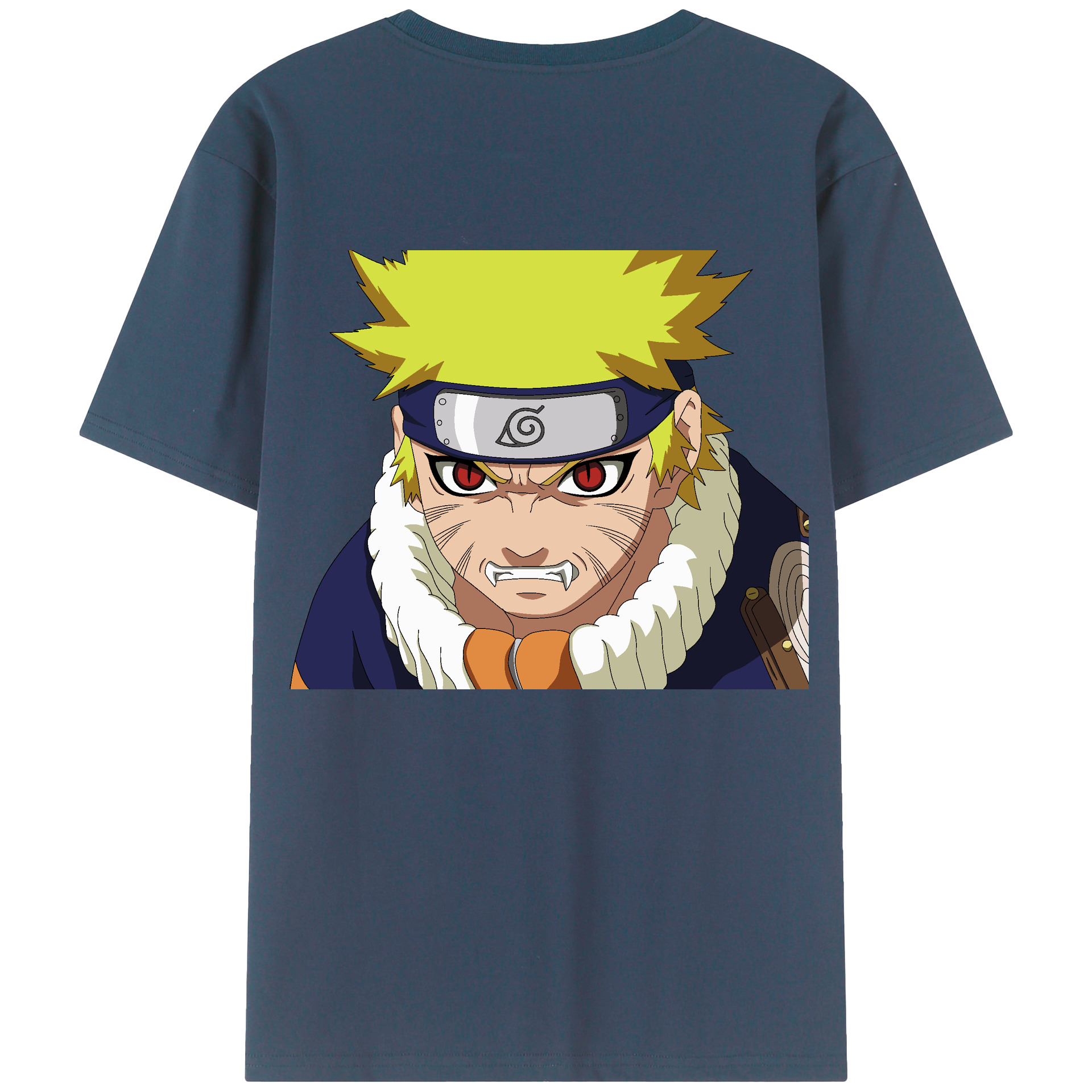 （画像用） NARUTO -ナルト- うずまき ナルト Uzumaki Naruto 綿100％ メンズ半袖Tシャツ（バックプリント） 通気性