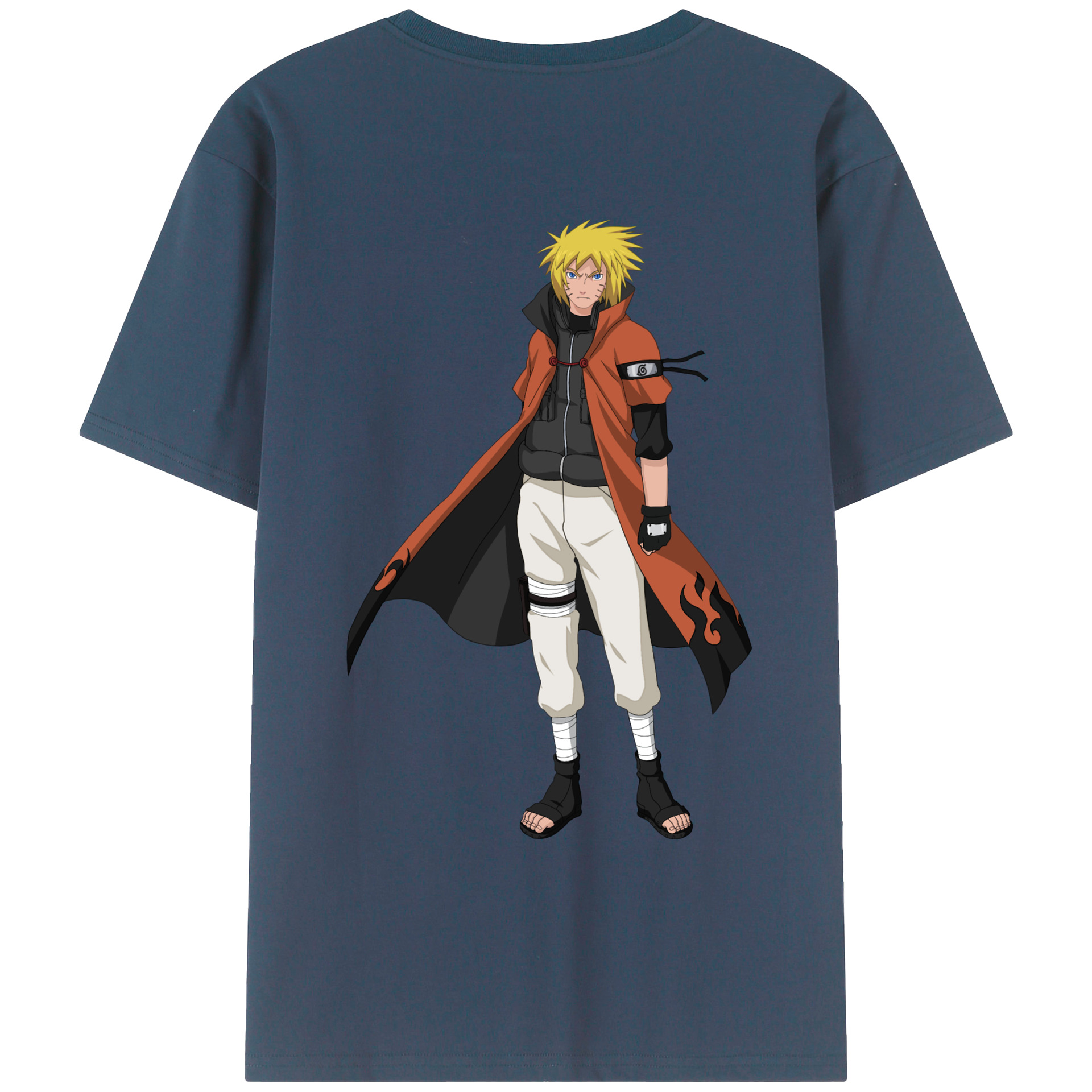 （画像用） NARUTO -ナルト- うずまき ナルト Uzumaki Naruto 綿100％ メンズ半袖Tシャツ（バックプリント） 通気性