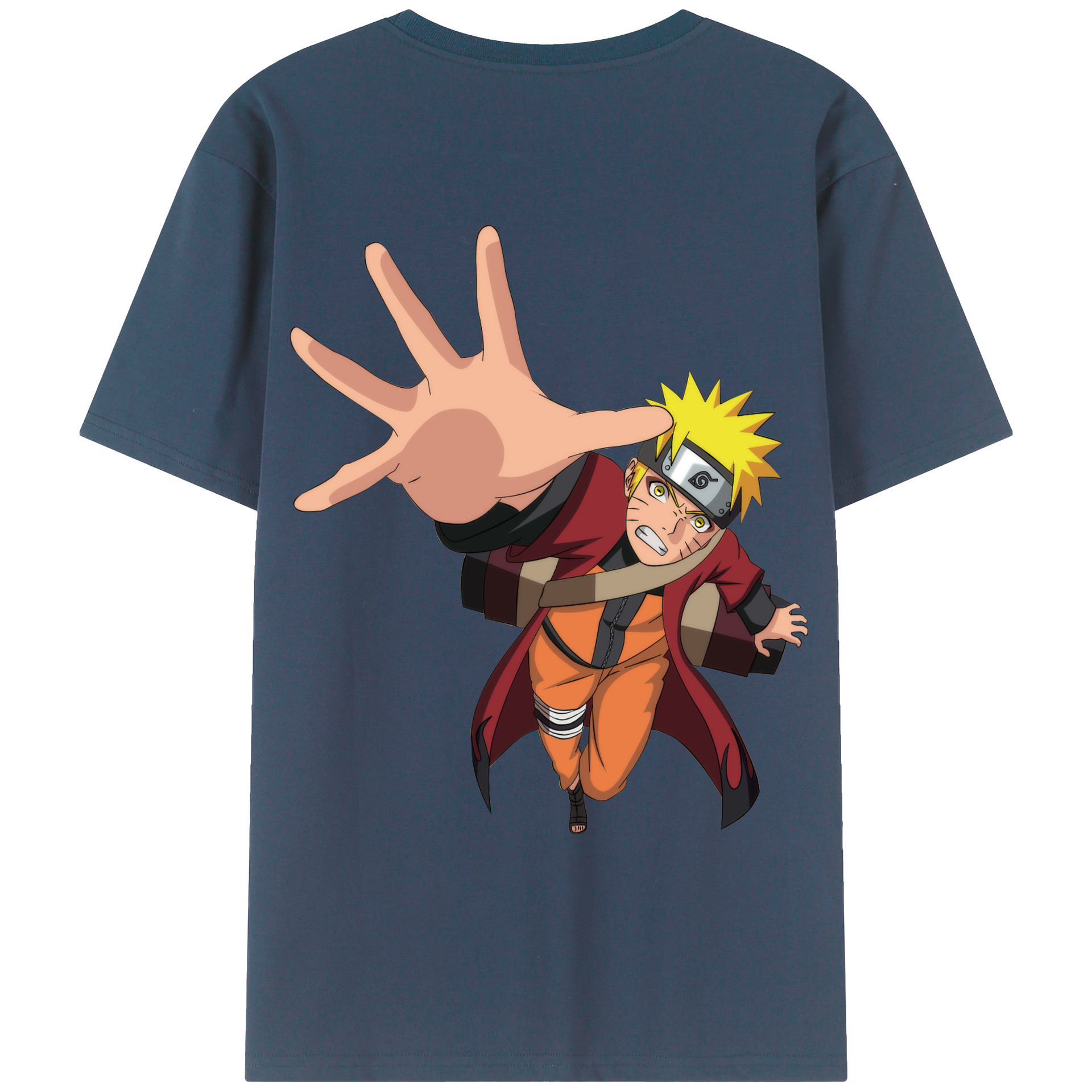 （画像用） NARUTO -ナルト- うずまき ナルト Uzumaki Naruto 綿100％ メンズ半袖Tシャツ（バックプリント） 通気性