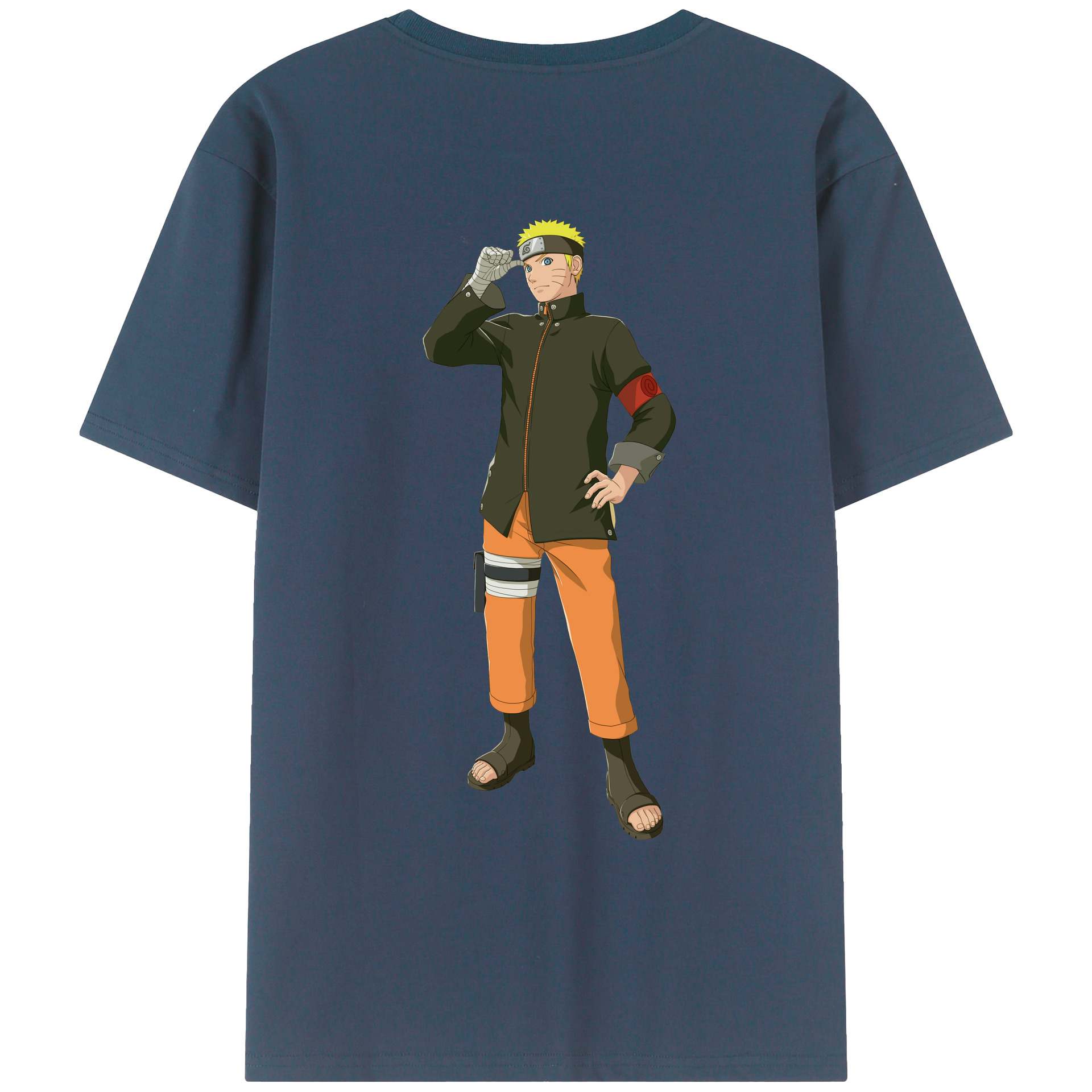 （画像用） NARUTO -ナルト- うずまき ナルト Uzumaki Naruto 綿100％ メンズ半袖Tシャツ（バックプリント） 通気性