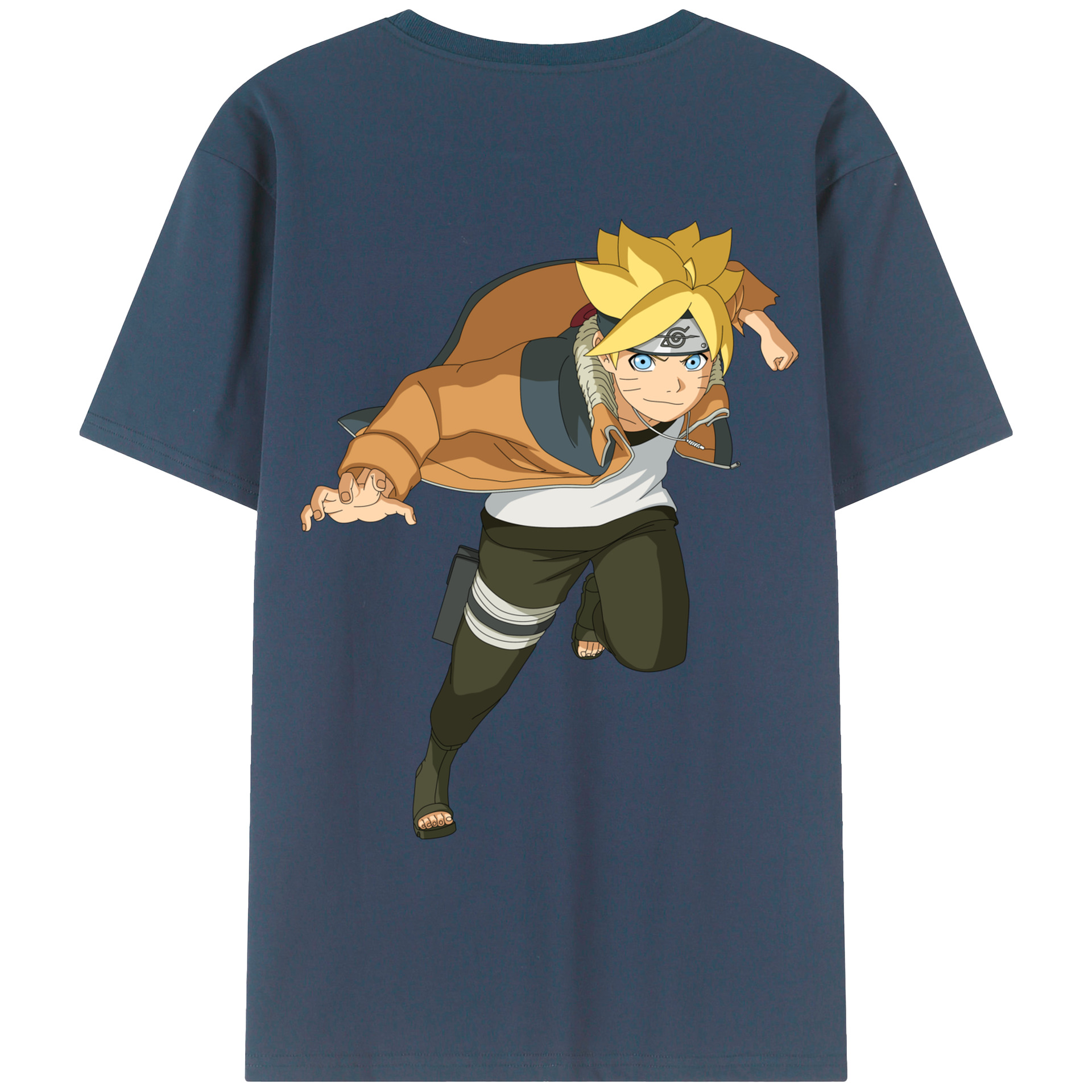 （画像用） NARUTO -ナルト- うずまき ナルト Uzumaki Naruto 綿100％ メンズ半袖Tシャツ（バックプリント） 通気性
