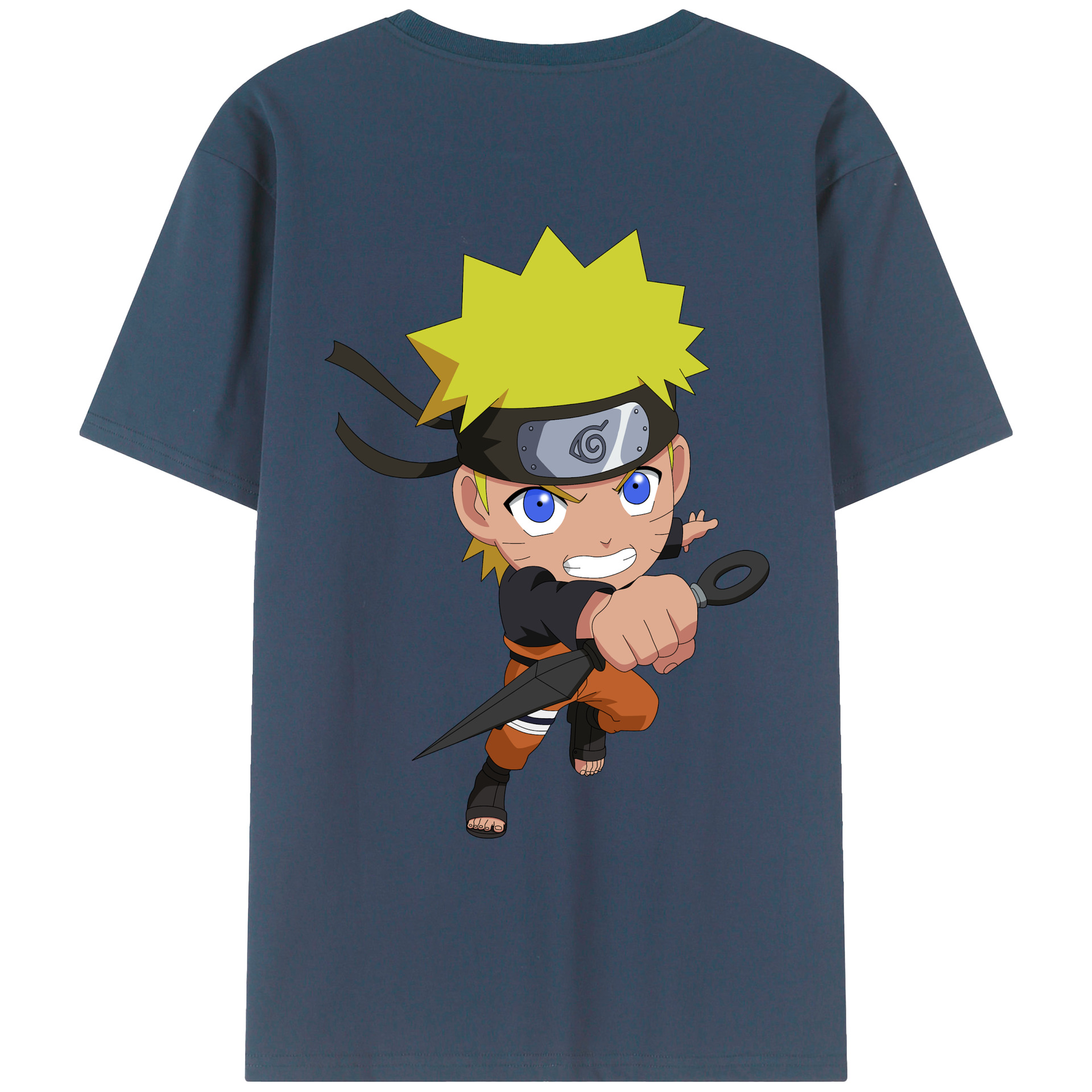 （画像用） NARUTO -ナルト- うずまき ナルト Uzumaki Naruto 綿100％ メンズ半袖Tシャツ（バックプリント） 通気性